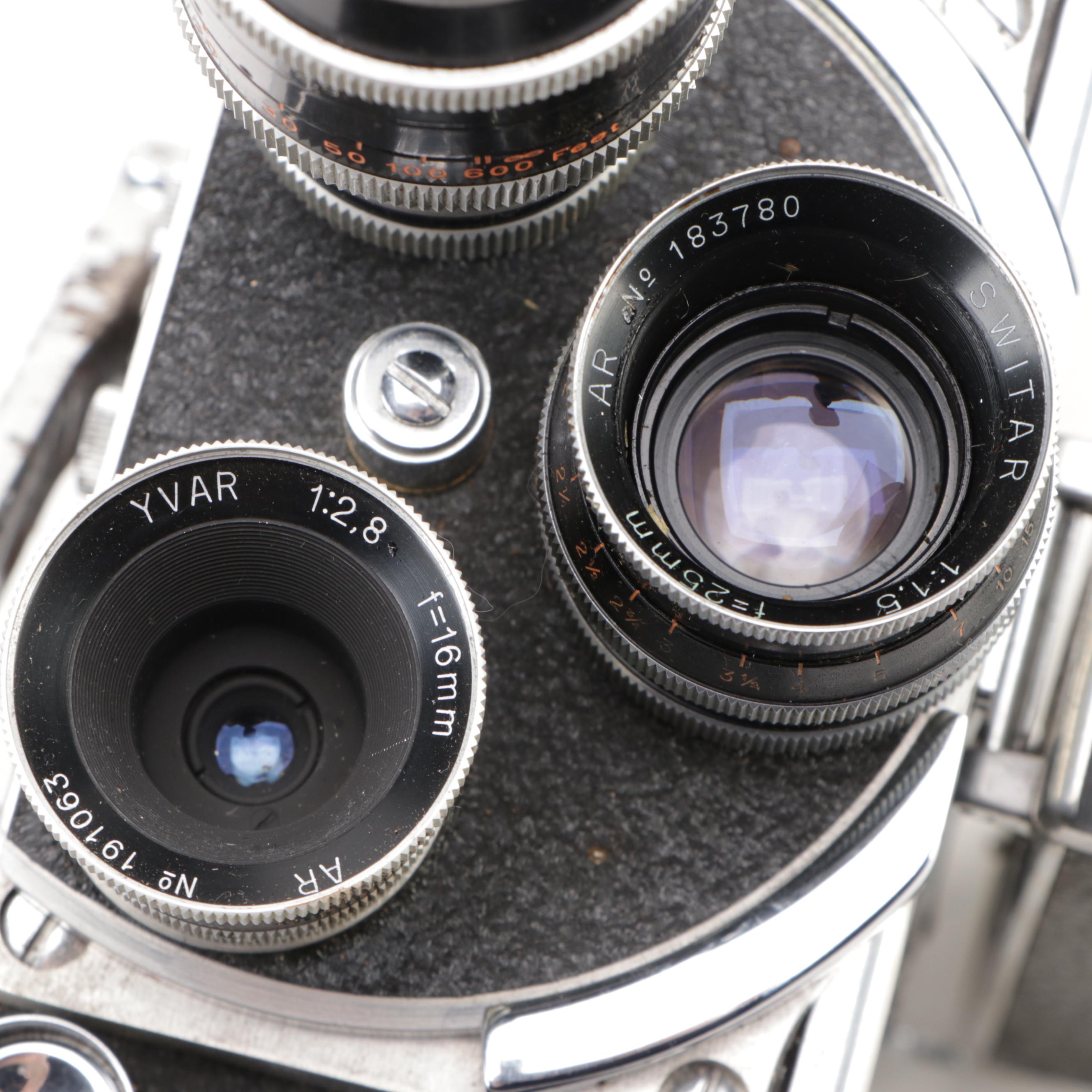 Paillard Bolex 16mm Movie Camera with Accessories, Mid-20th Century