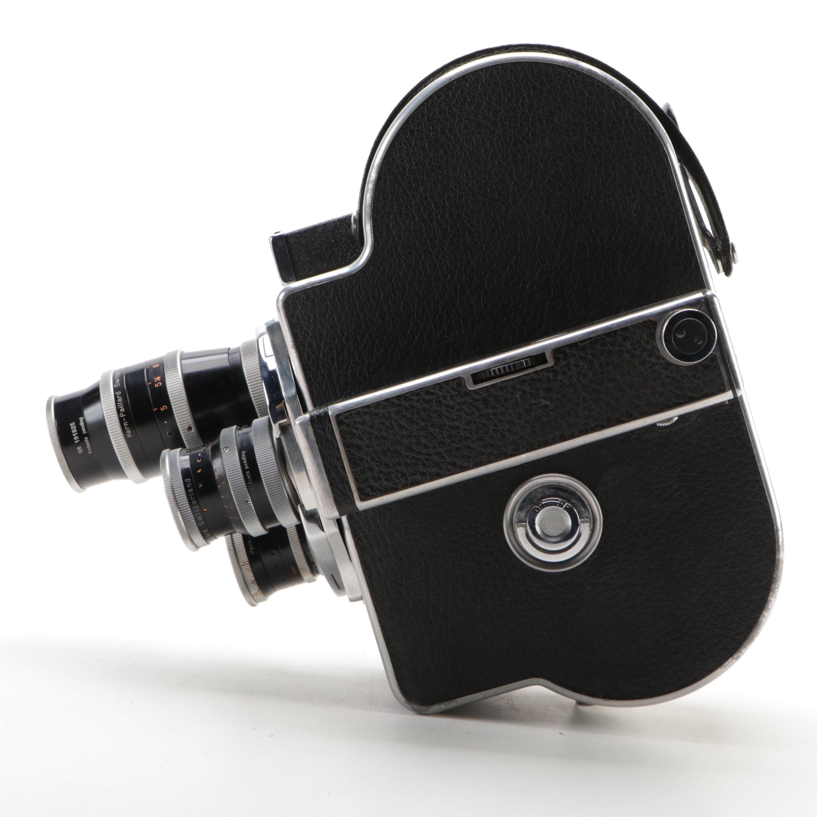 Paillard Bolex 16mm Movie Camera with Accessories, Mid-20th Century