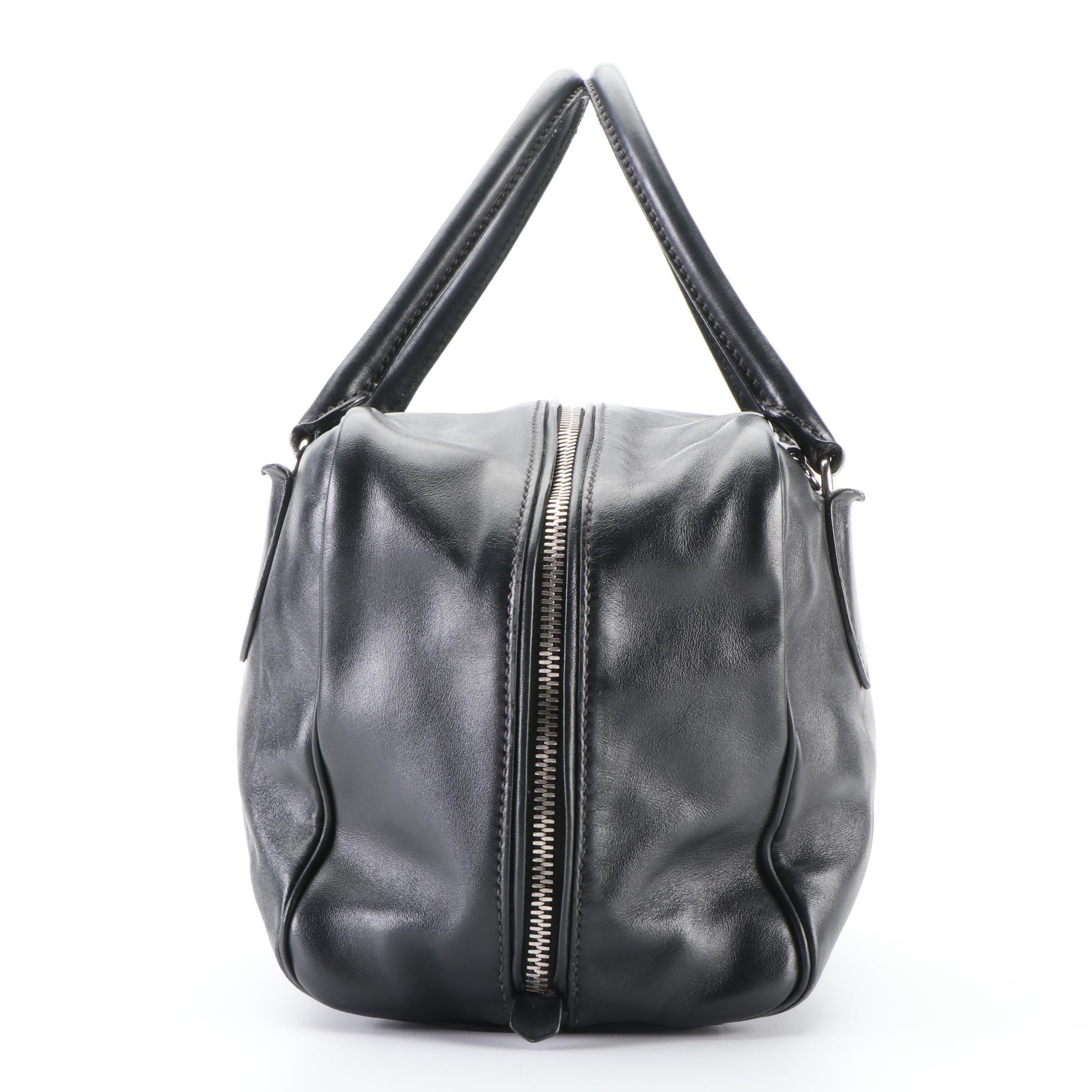 Prada Black and Pink Soft Calf Leather 1BB011 Small Inside Handbag