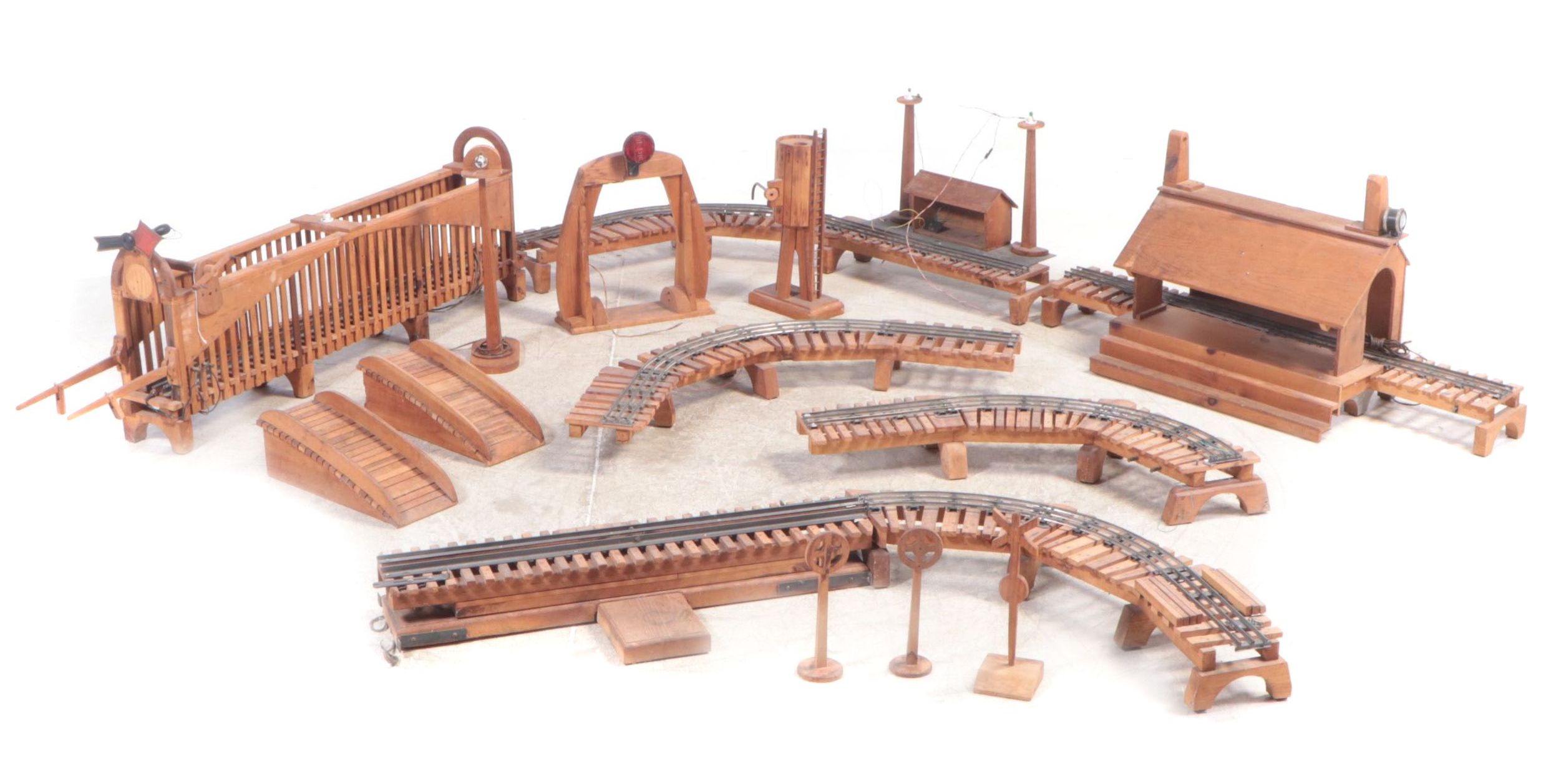 Large Handmade Wooden Train Set