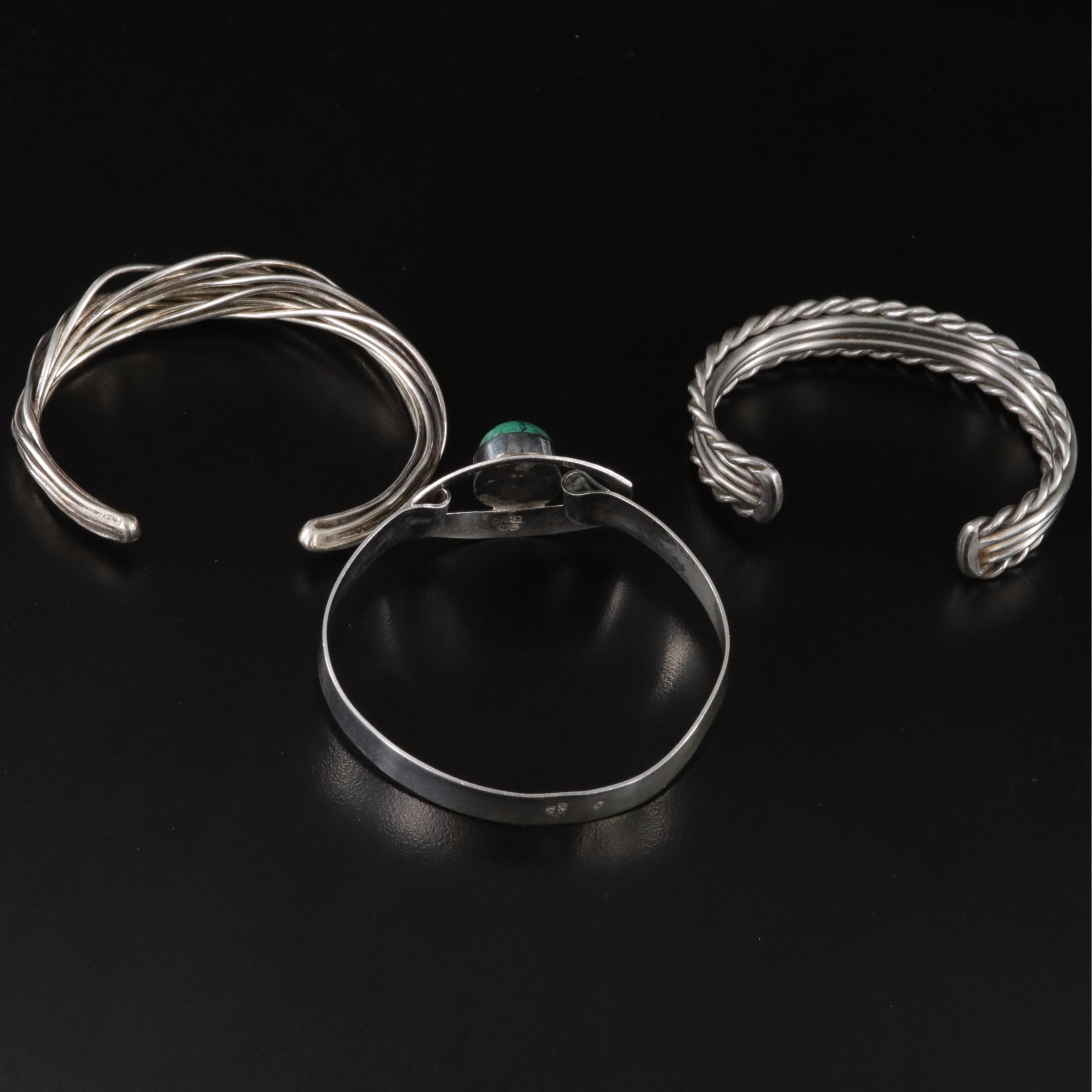 Israel Bracelet and Cuffs Featuring Eilat Stone