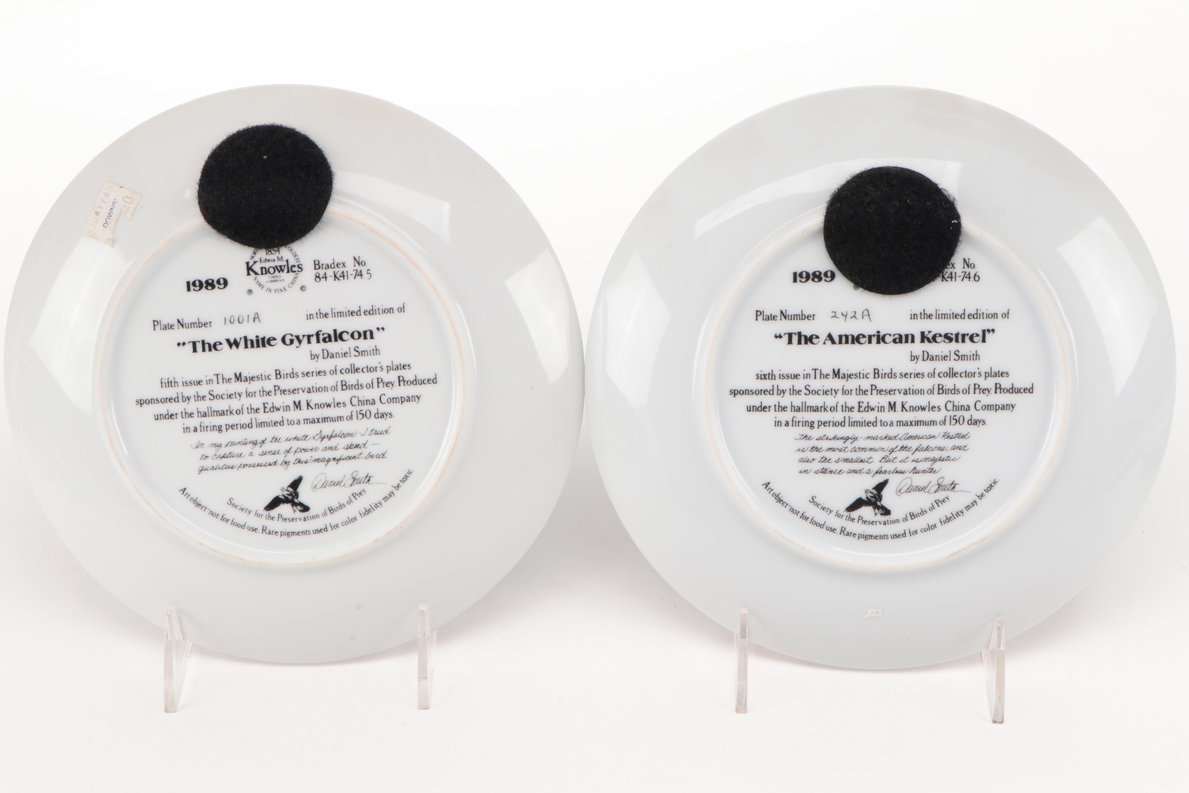 Knowles Fine China "Majestic Birds" Series Collector Plates Set, 1988–1990