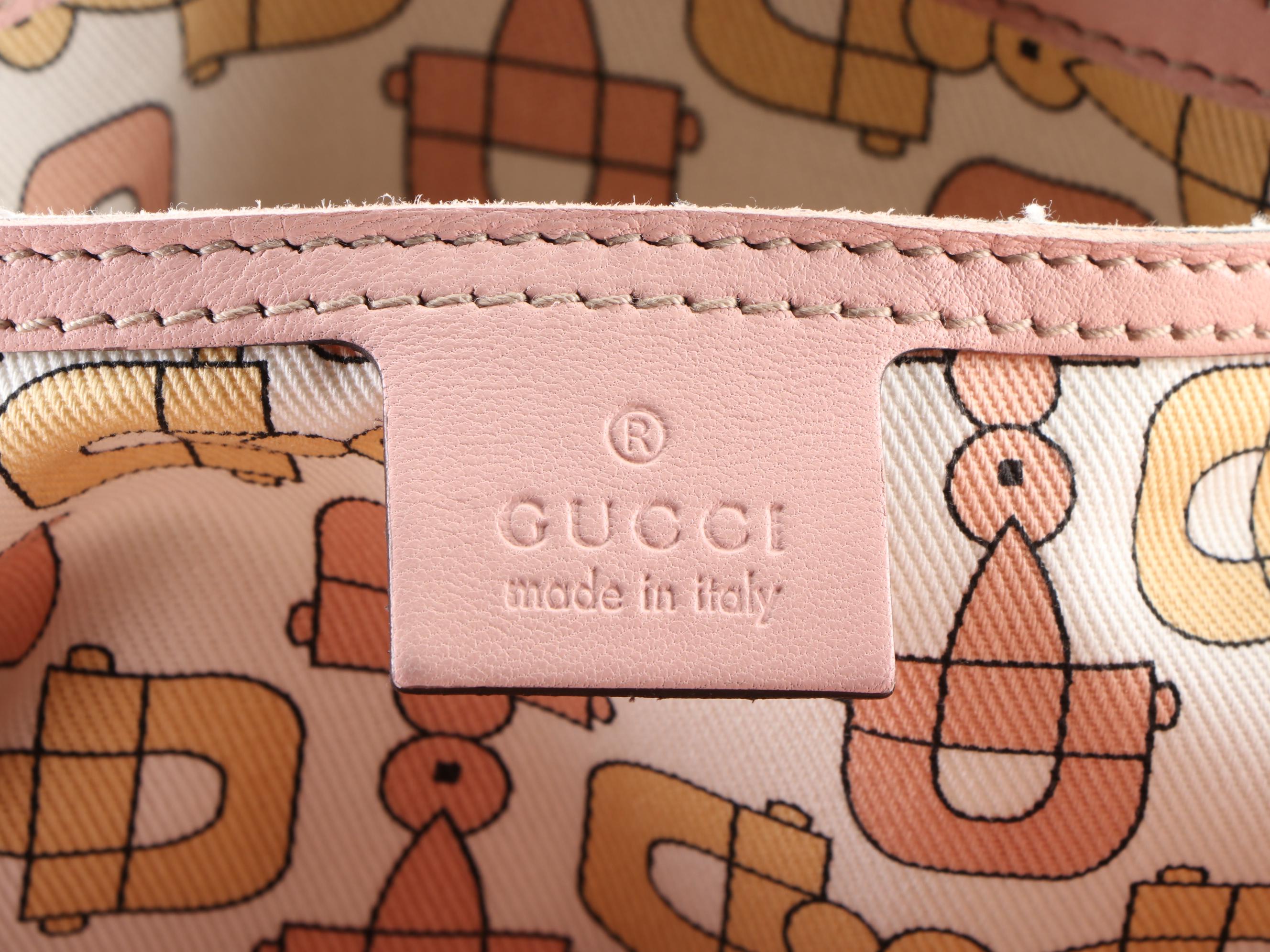 Gucci Joy Boston Bag in Pink Guccissima Calfskin and Smooth Leather