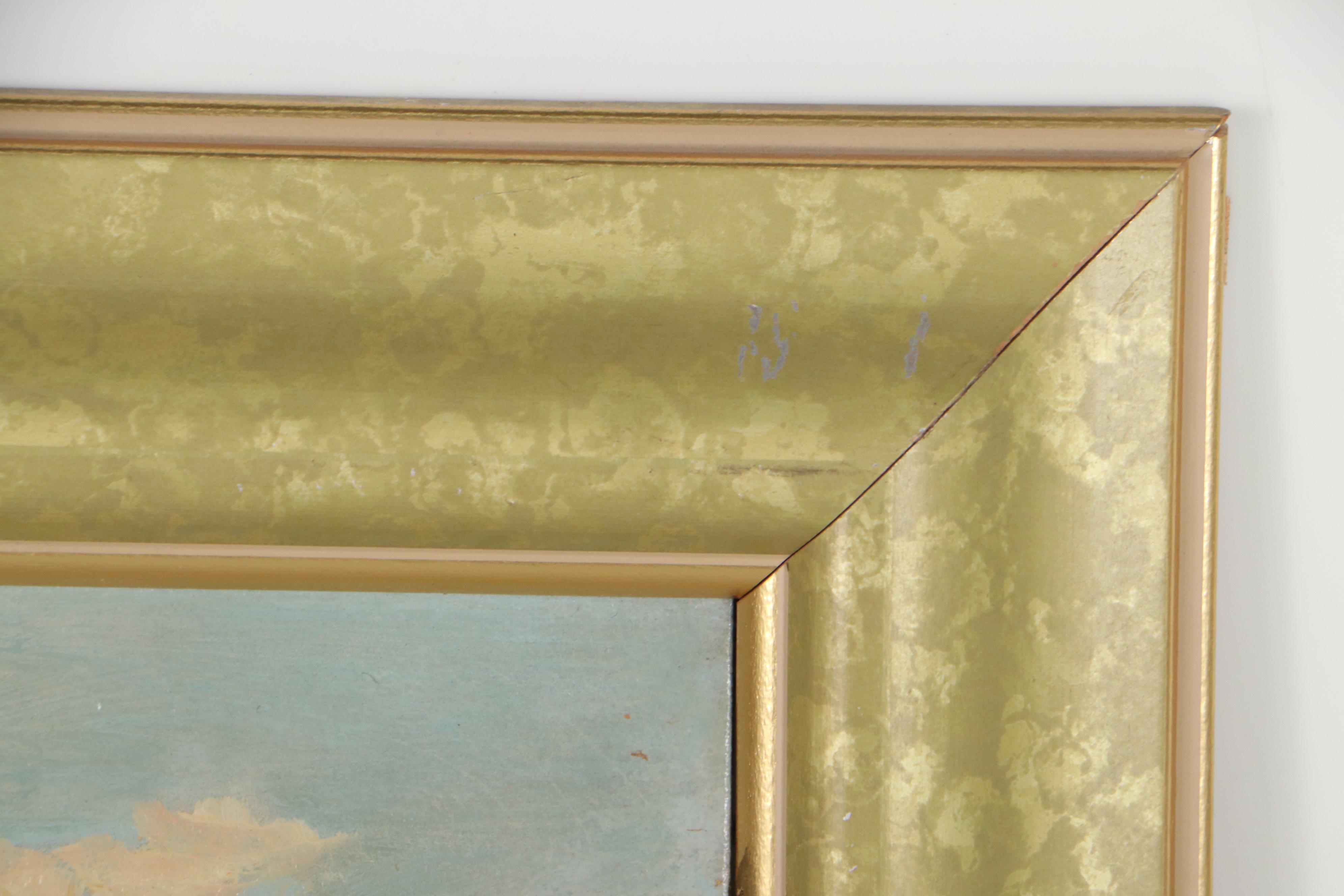 Oil Painting Attributed to Gottfried Stahly-Rychen of Lake Thun, 1905