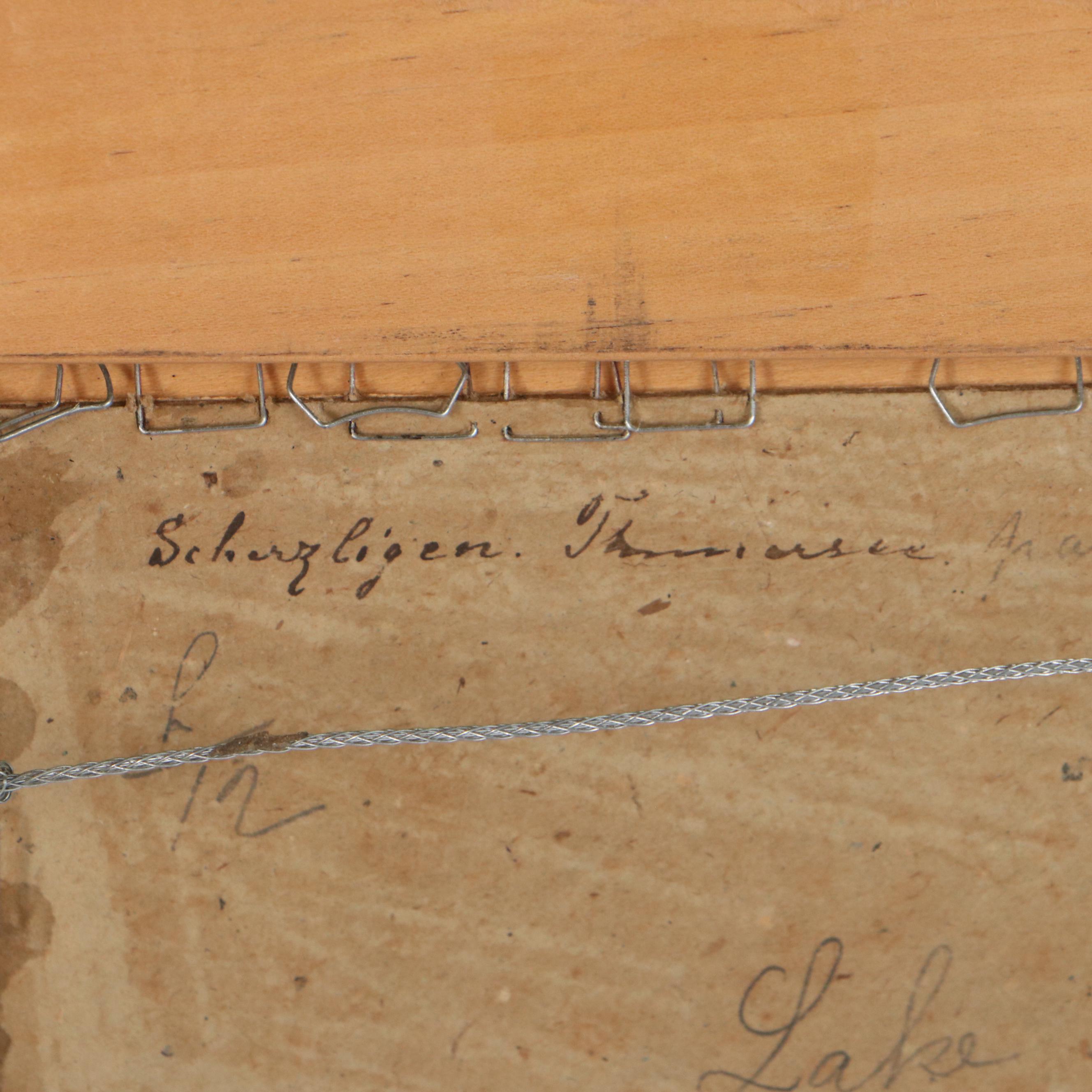 Oil Painting Attributed to Gottfried Stahly-Rychen of Lake Thun, 1905