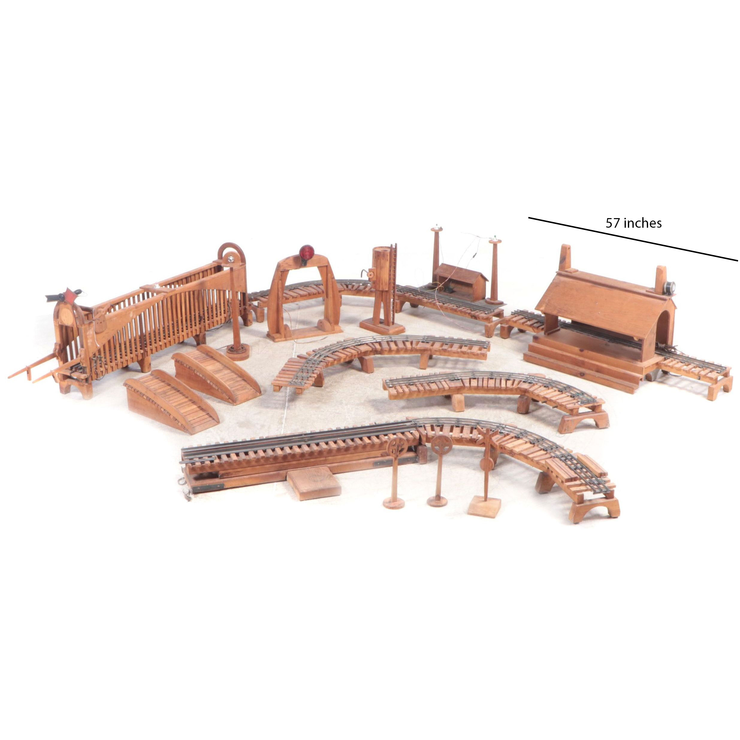Large Handmade Wooden Train Set