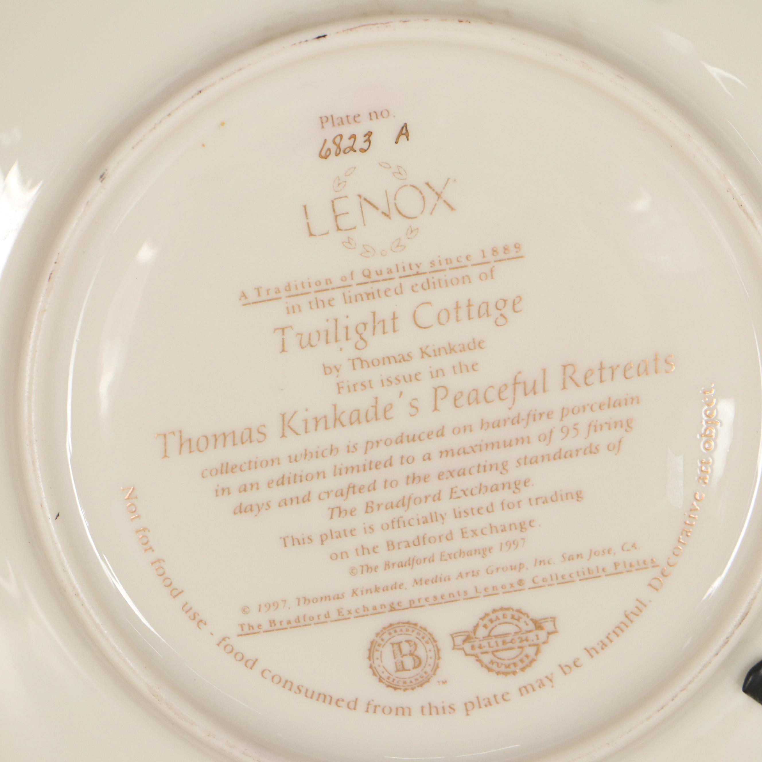Thomas Kinkade "Twilight Cottage" Porcelain Collector Plate, 1997