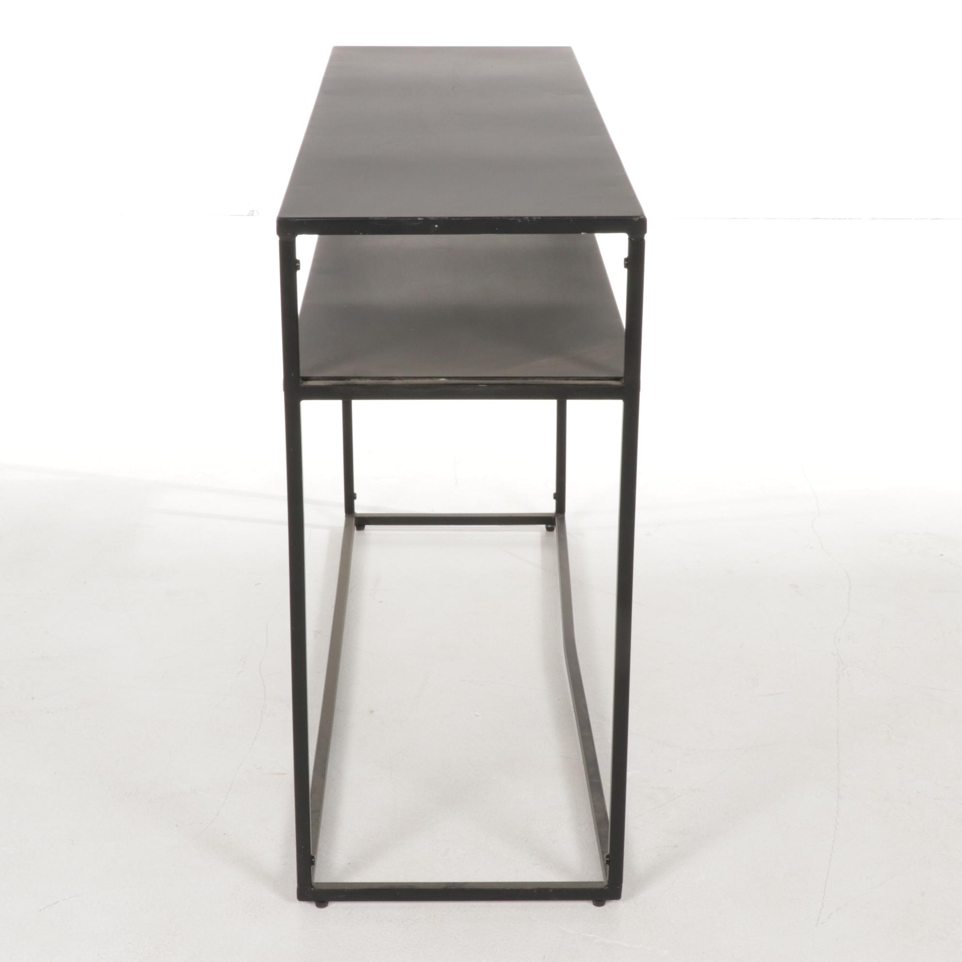 Contemporary Black Metal Hall Table