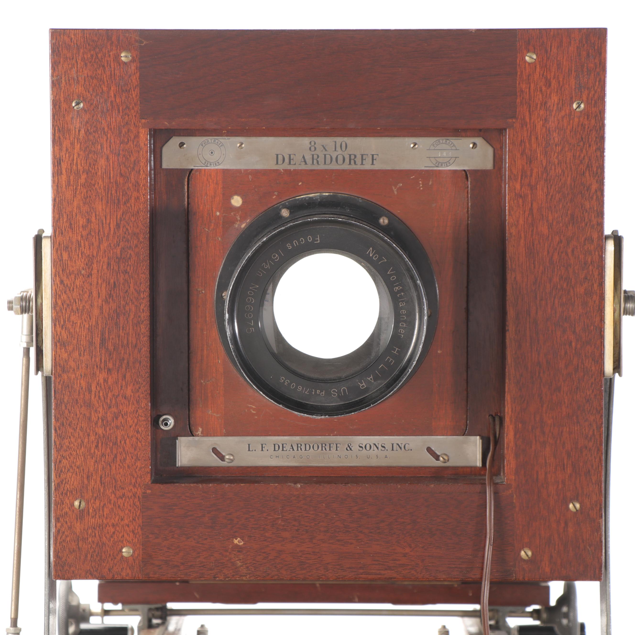 Deardorff Professional Series 8x10 Folding Portrait Camera on Stand and Plates