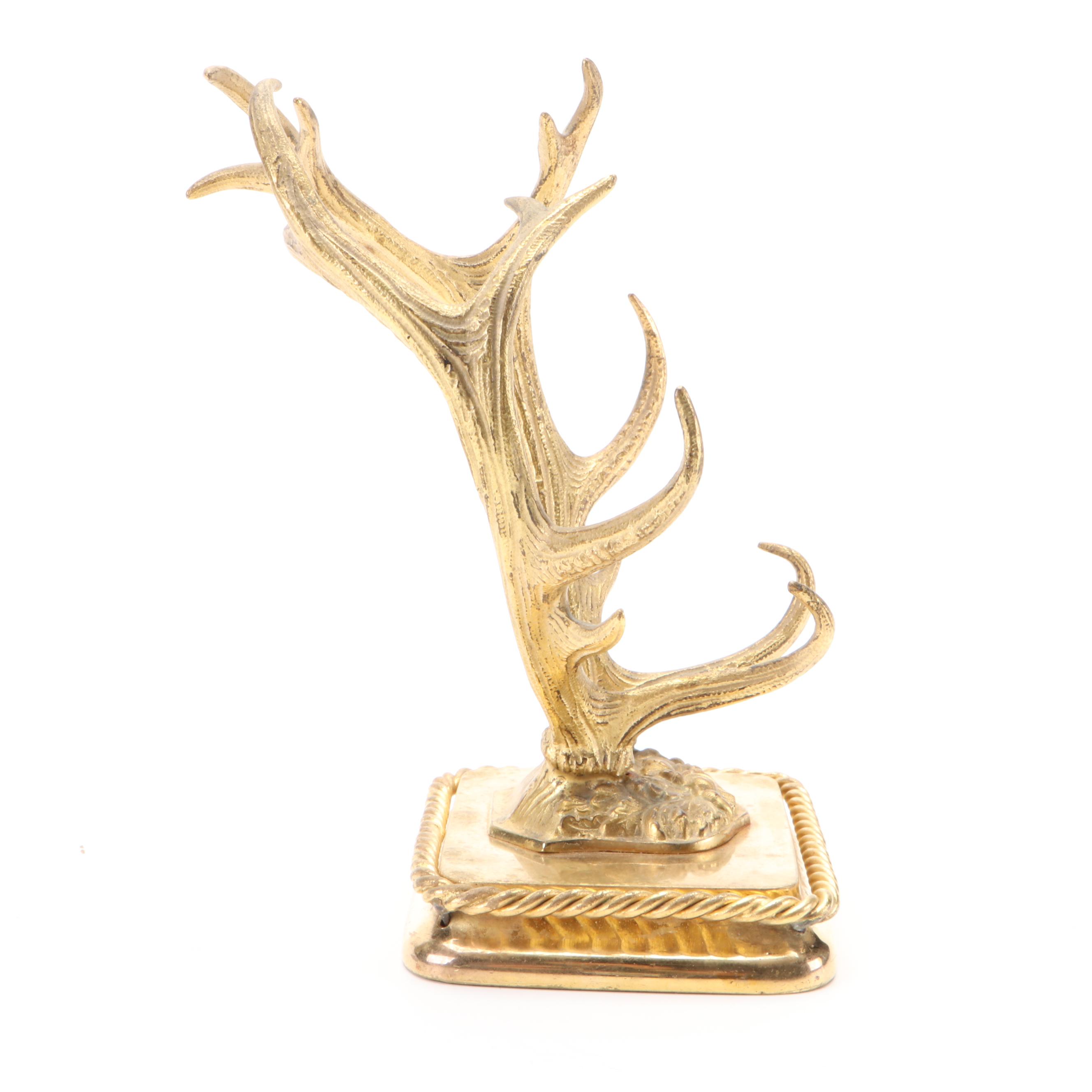 Cast Brass Antler Figurines on Bases