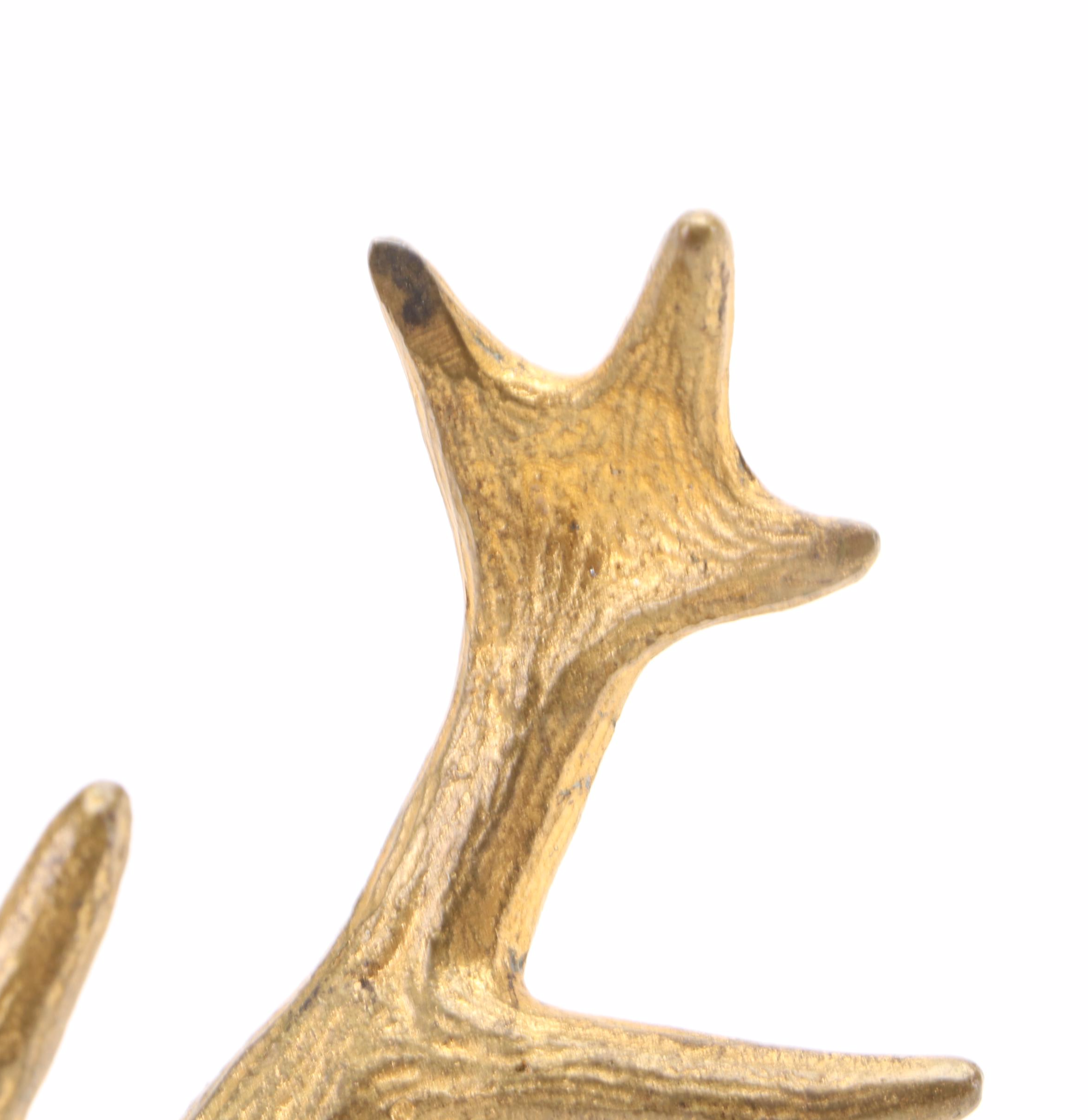 Cast Brass Antler Figurines on Bases
