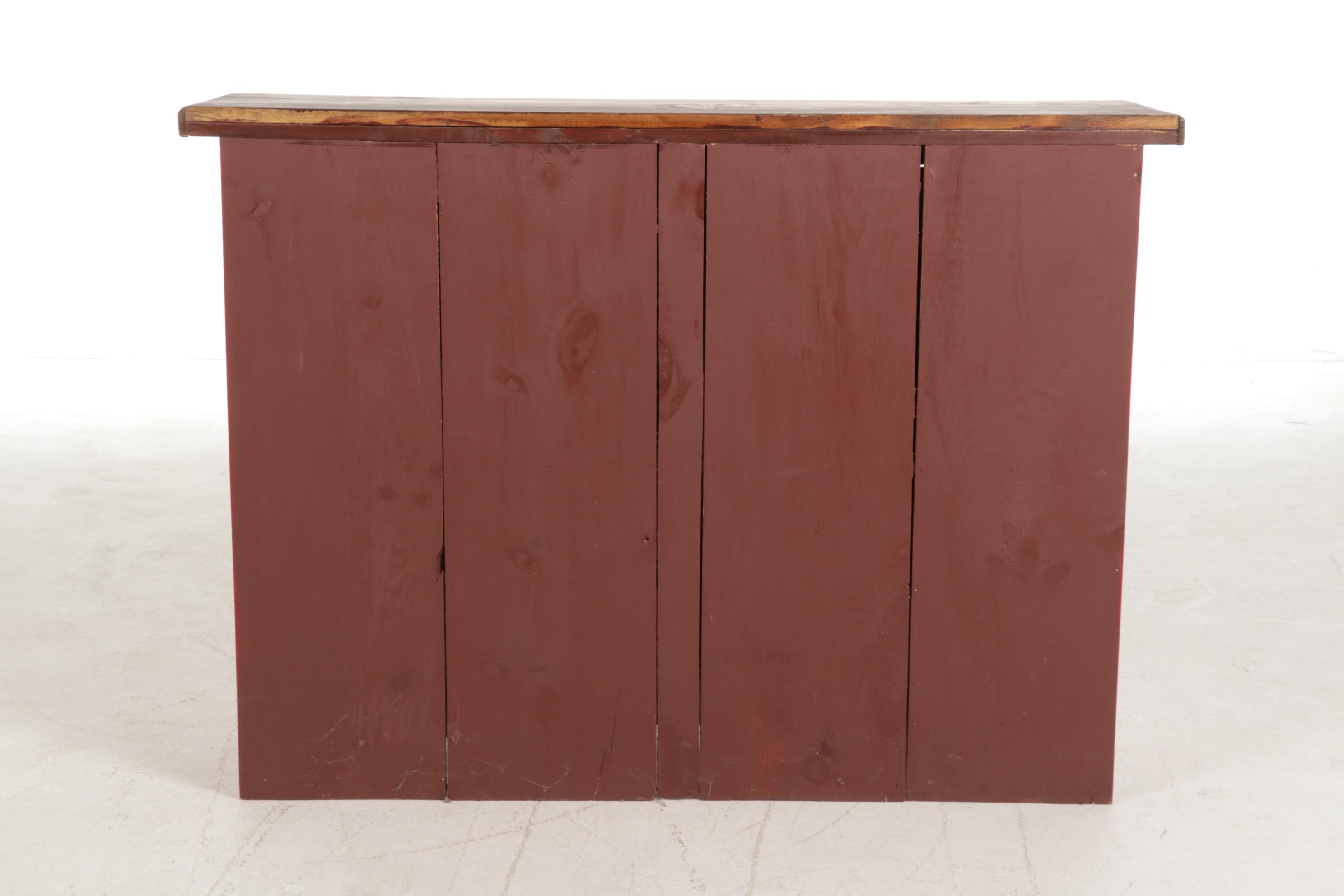 Amish-Made Tin Front Painted Wood Cabinet