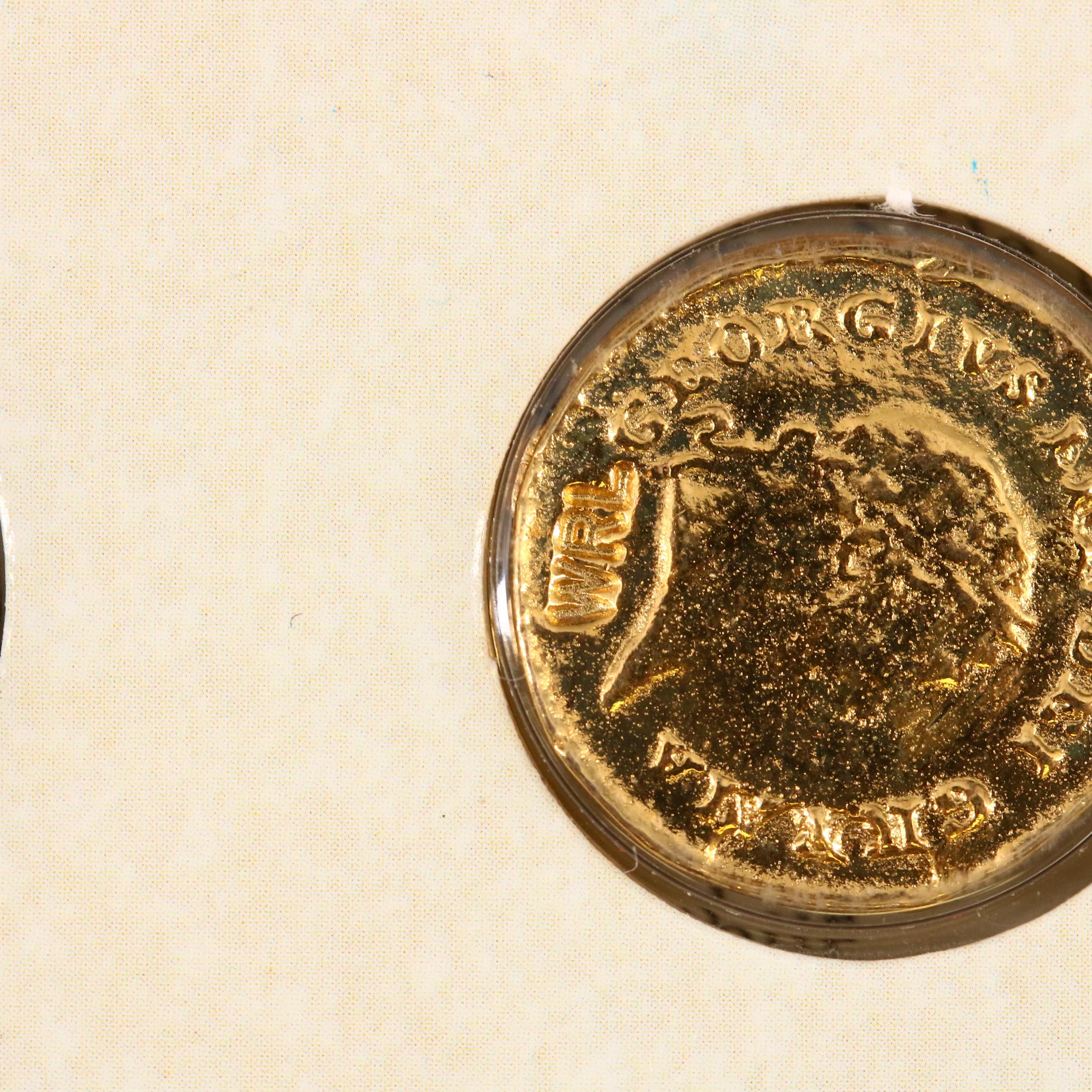 Group of World Coins, World Coin Replicas, and Engelhard 1 oz. Silver Round