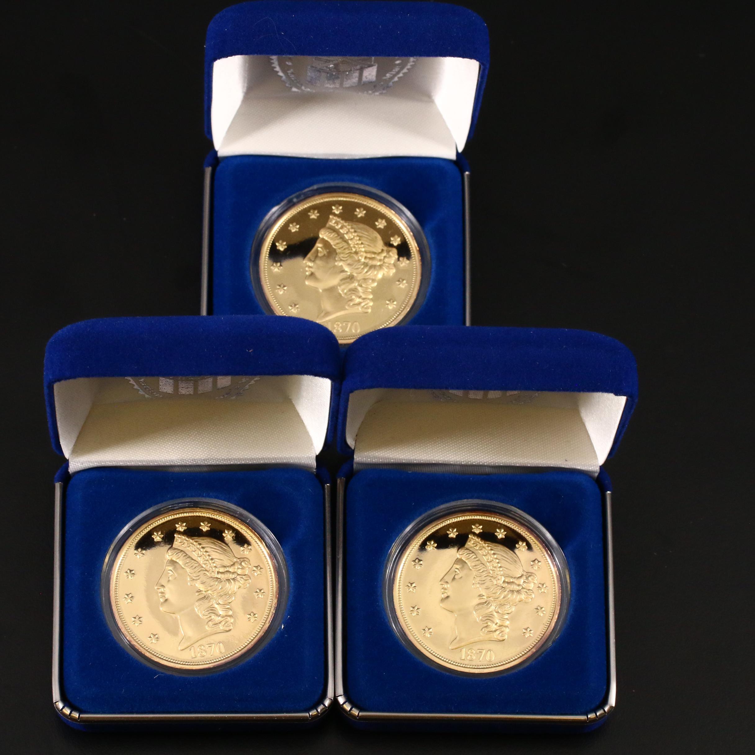 Group of World Coins, World Coin Replicas, and Engelhard 1 oz. Silver Round