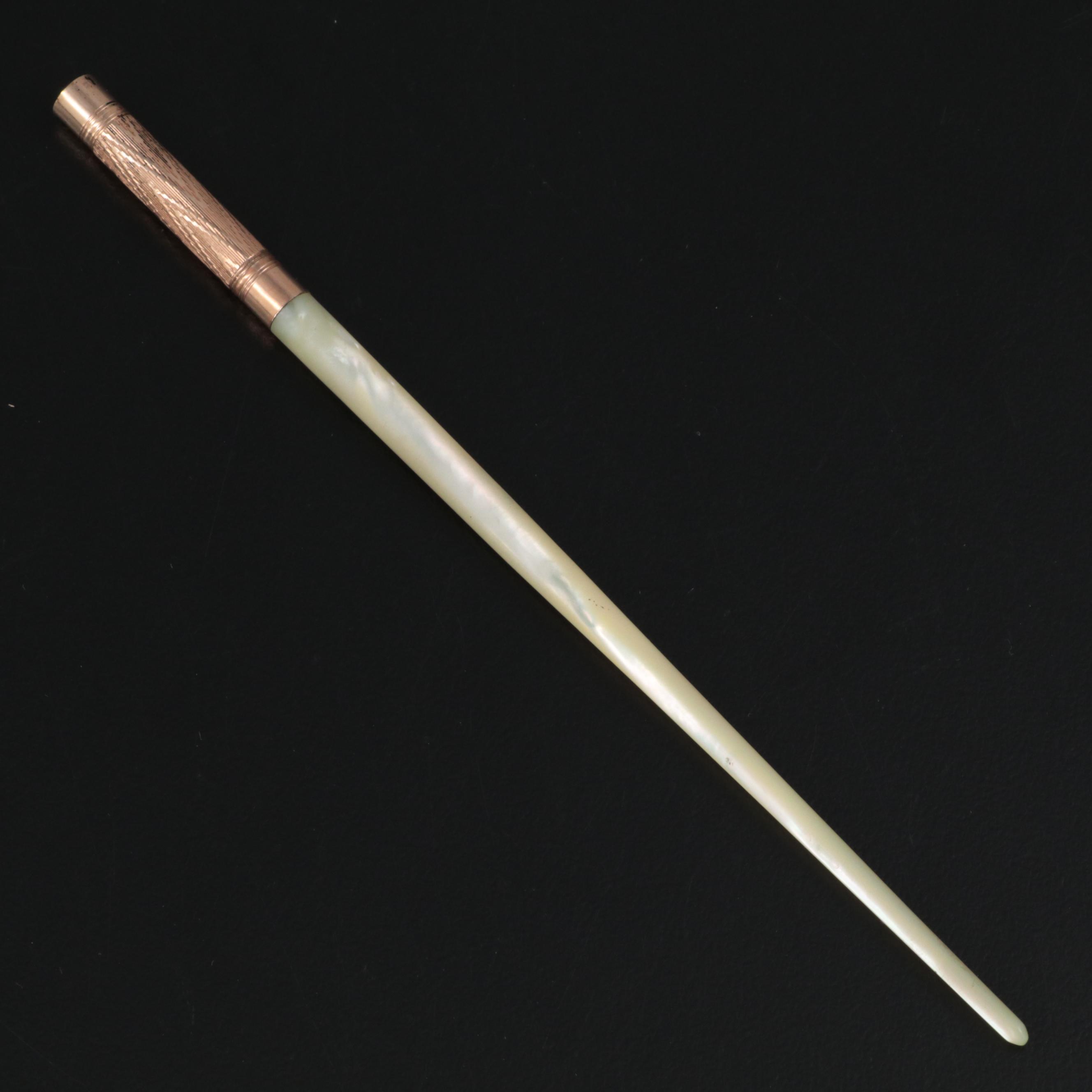 Mabie Todd Mother-of-Pearl Fountain Pen,  Mid to Late 19th Century