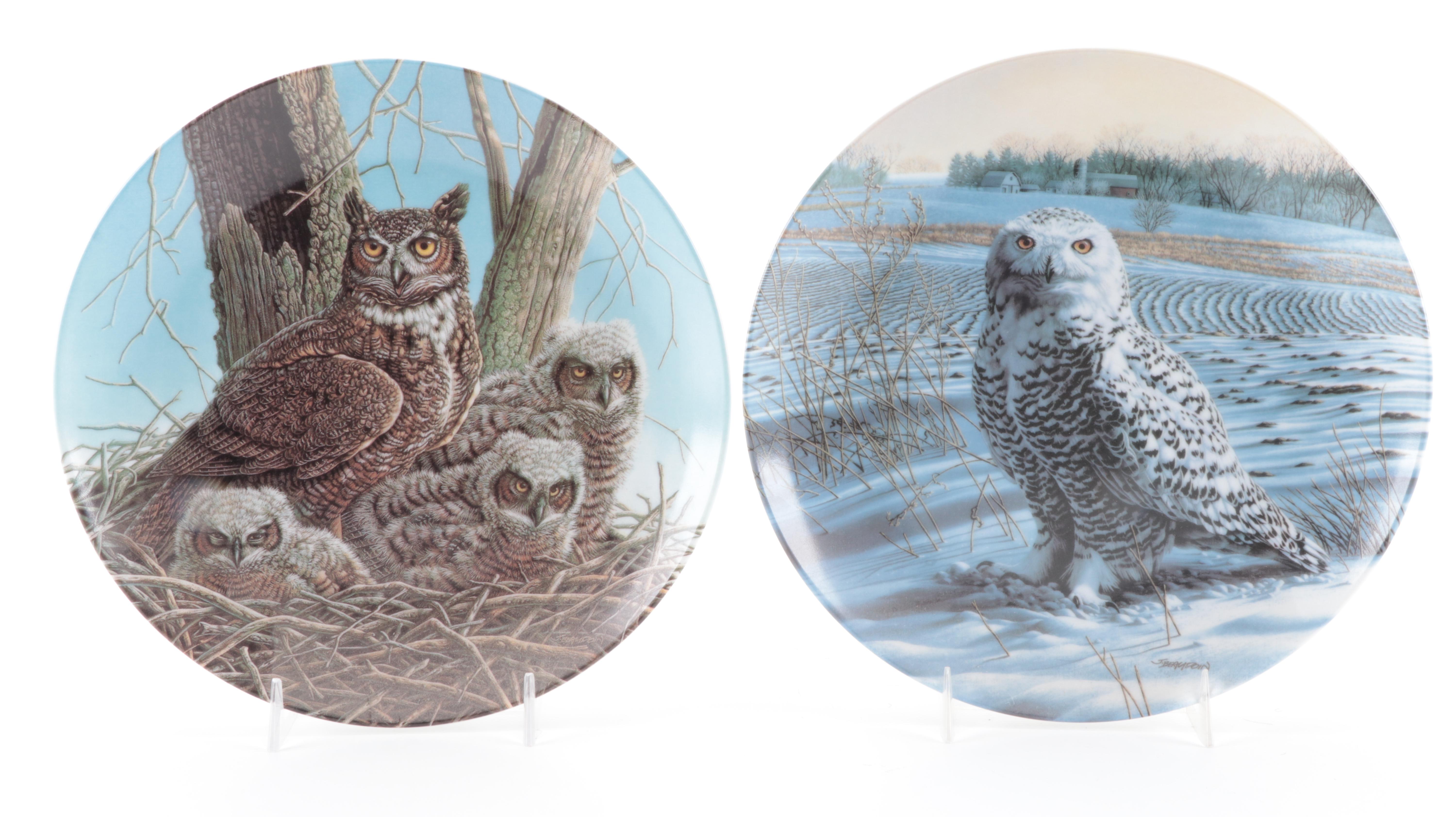 Knowles Fine China "Stately Owls" Plates with Other Bird Collector Plates
