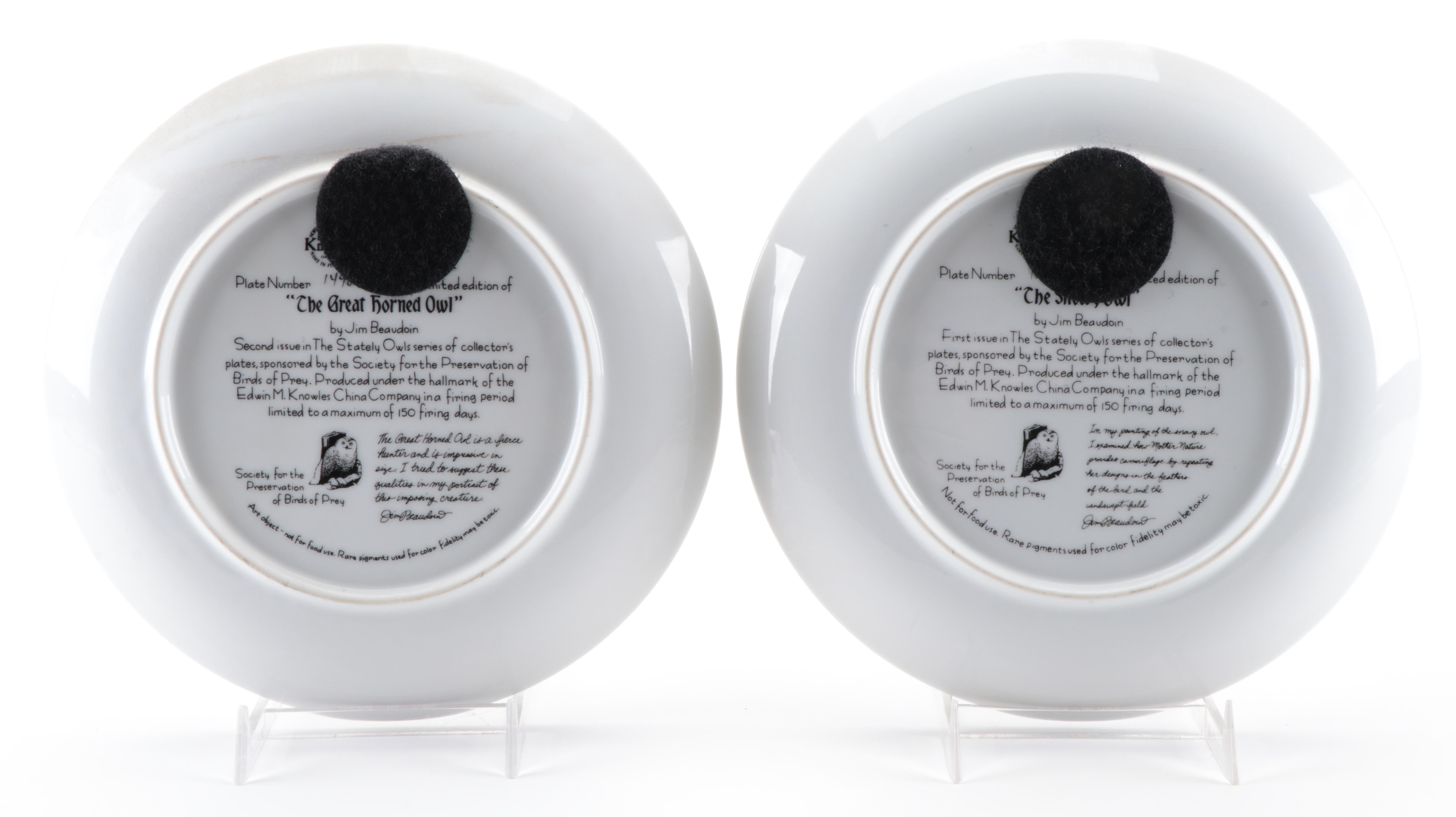 Knowles Fine China "Stately Owls" Plates with Other Bird Collector Plates