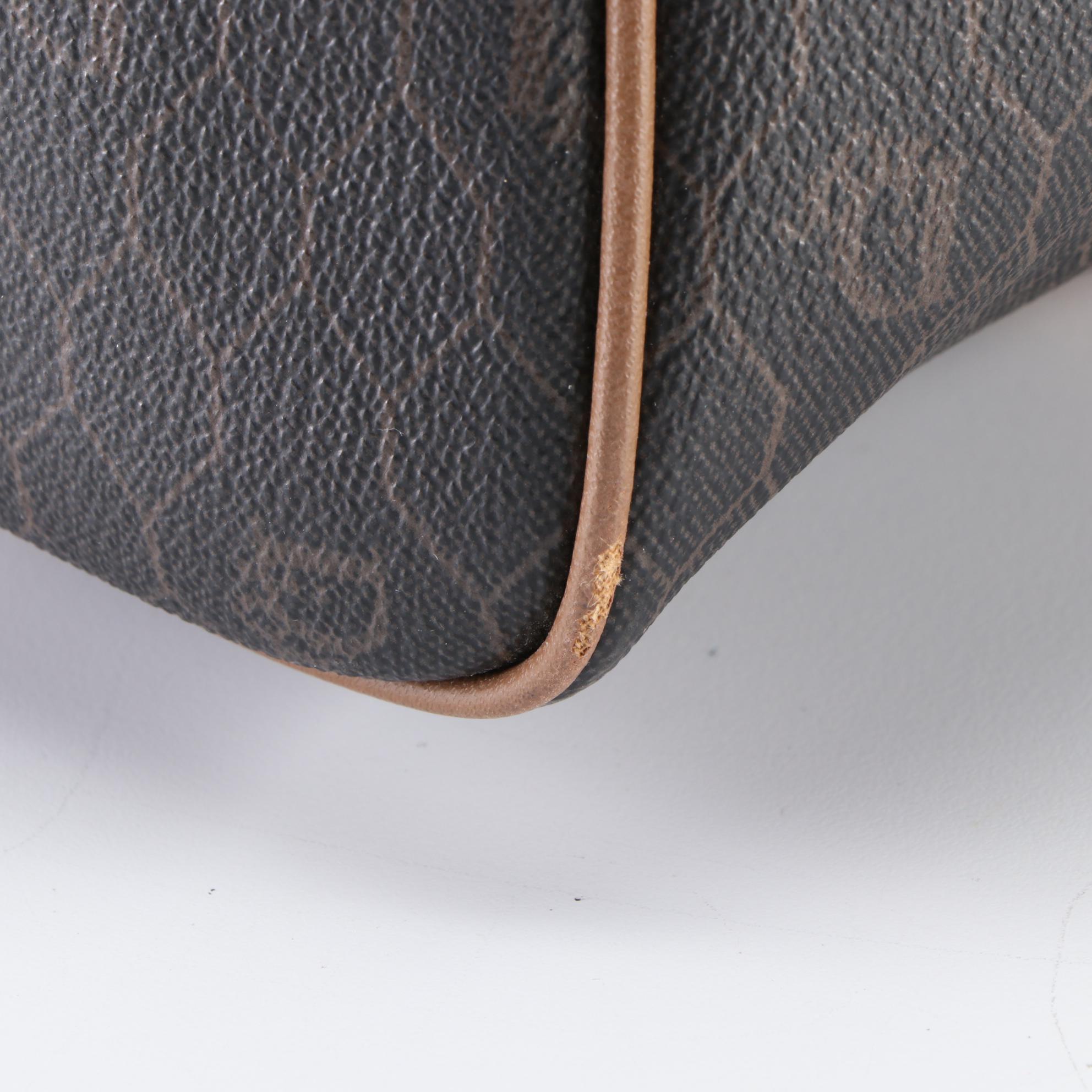 Christian Dior Honeycomb Coated Canvas and Leather Boston Bag