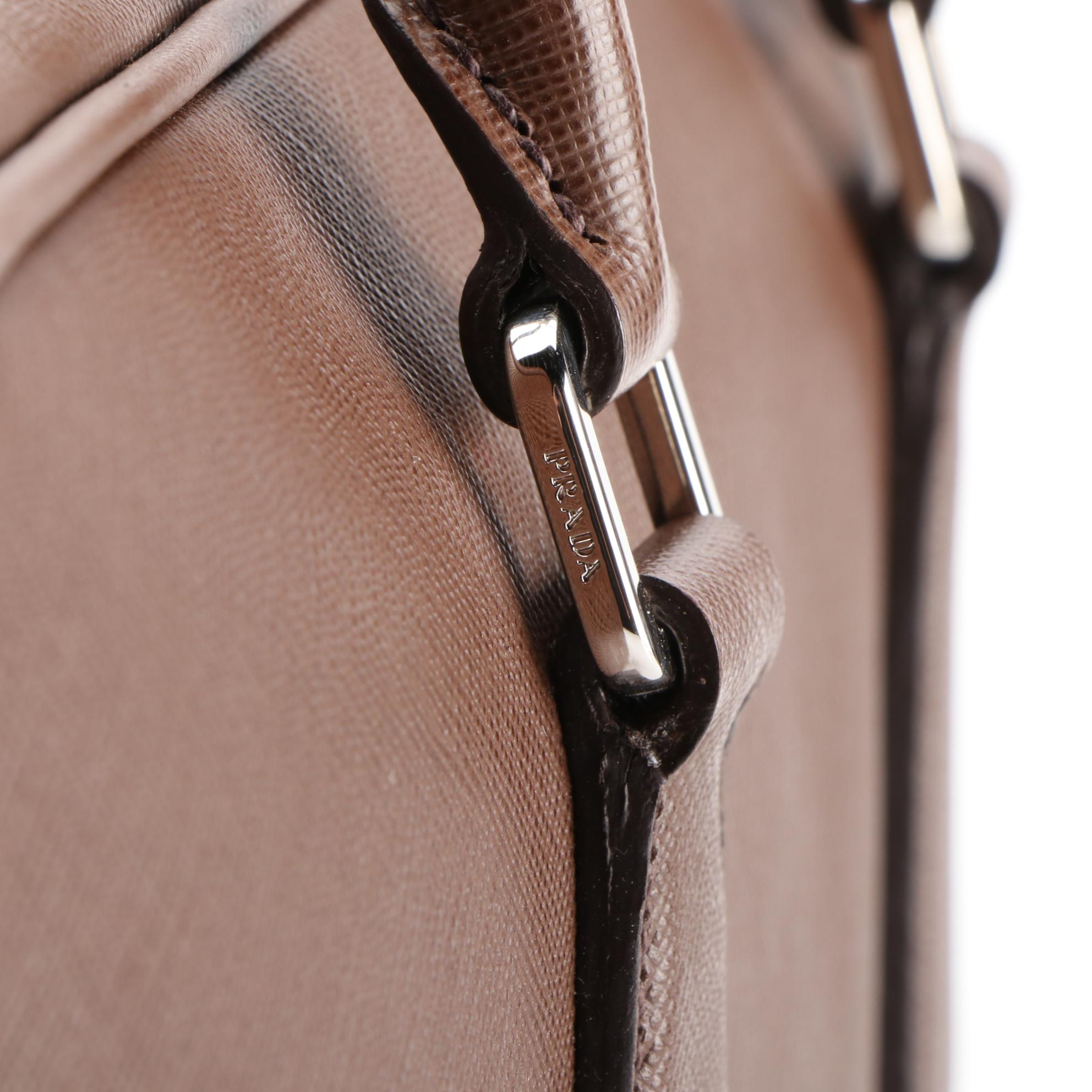 Prada Brown Saffiano Two-Way Business Bag
