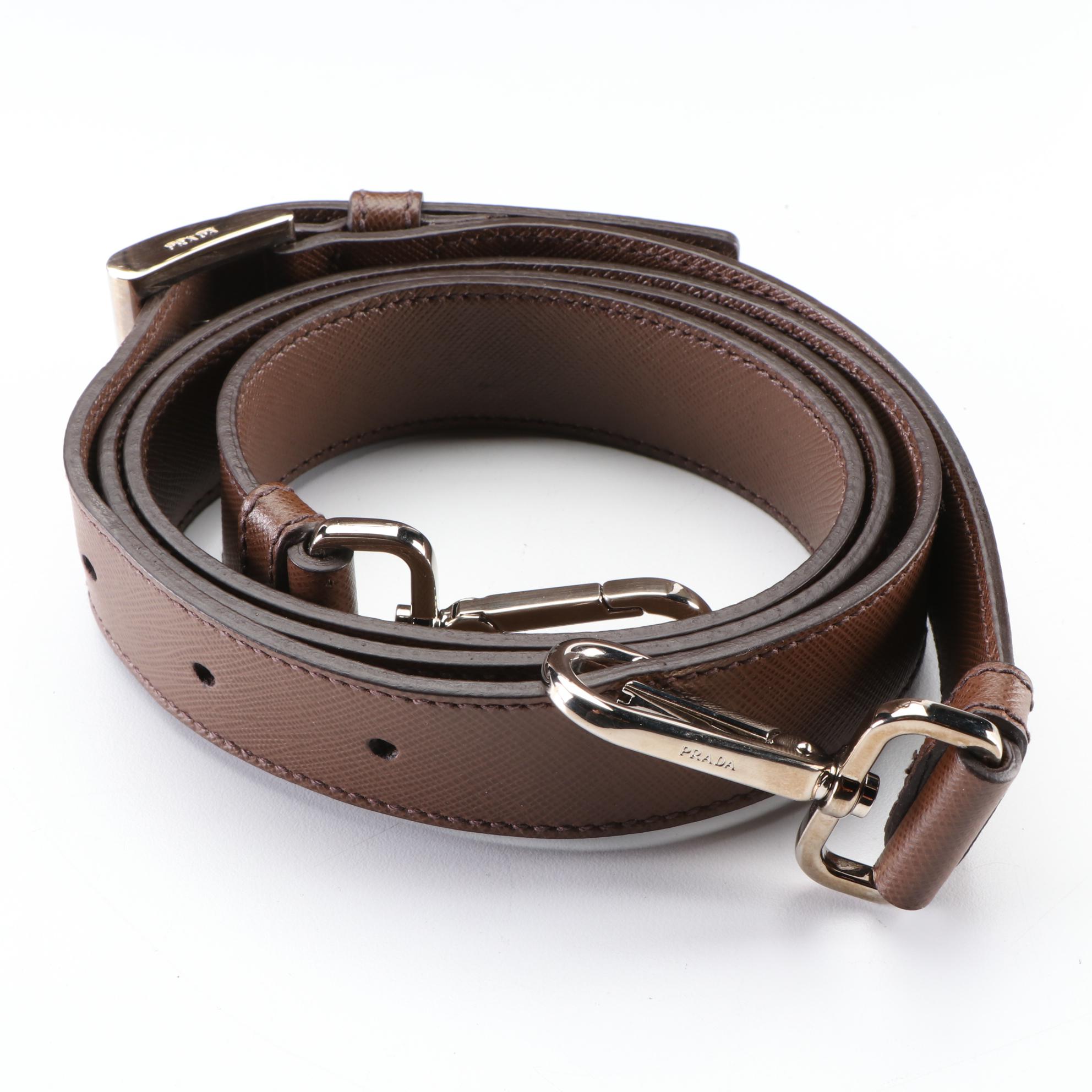 Prada Brown Saffiano Two-Way Business Bag