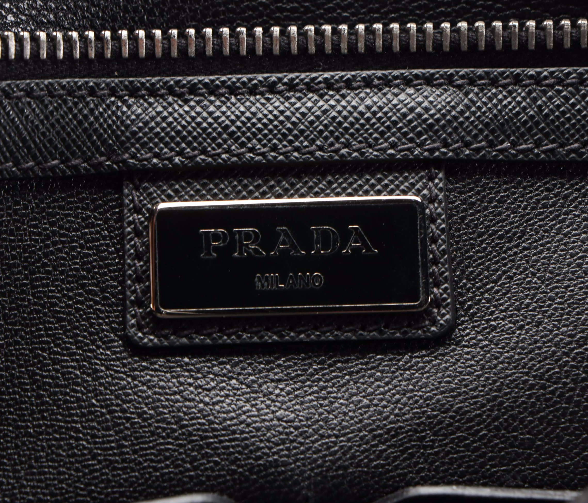 Prada Brown Saffiano Two-Way Business Bag