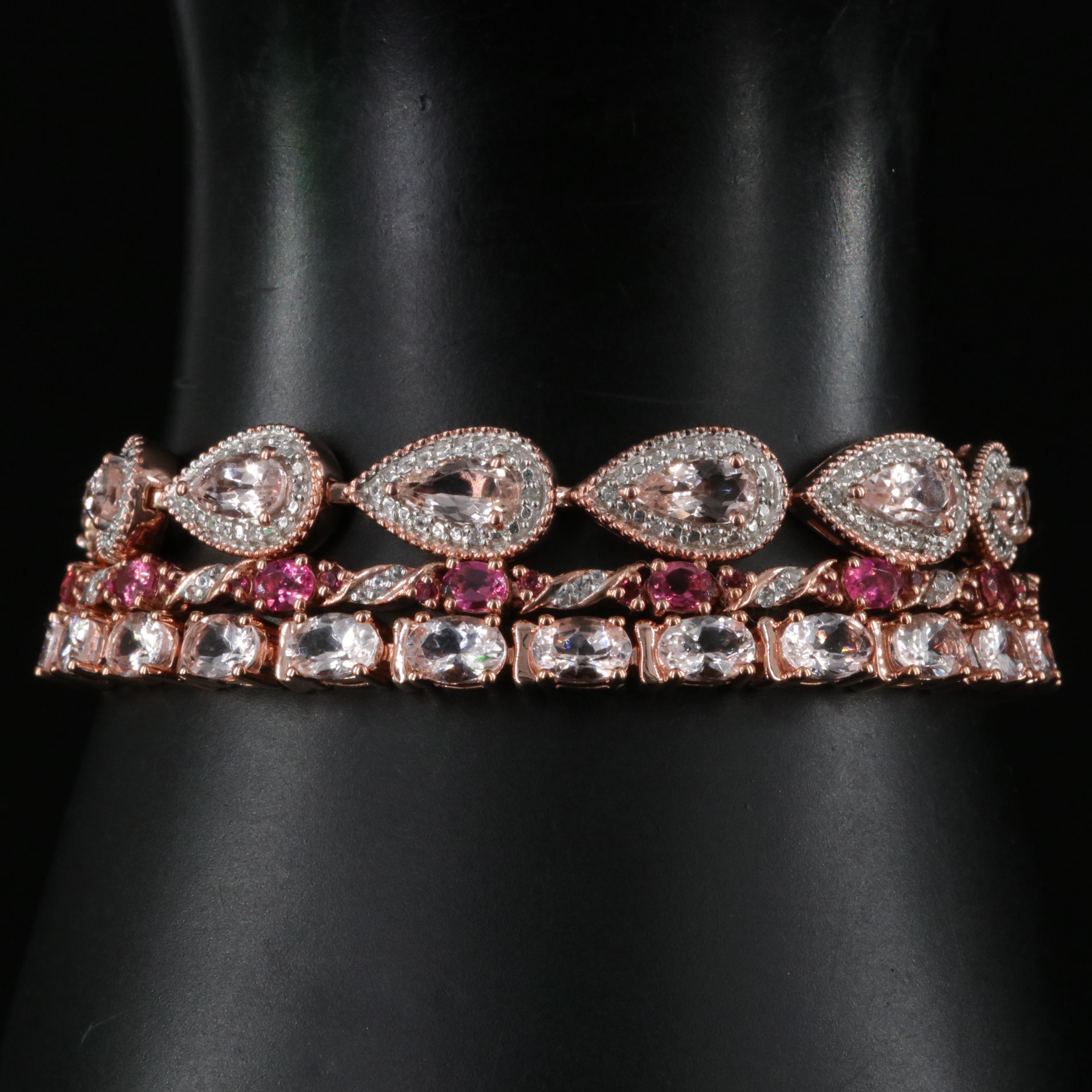 Sterling Multiple Gemstone Bracelet Selection