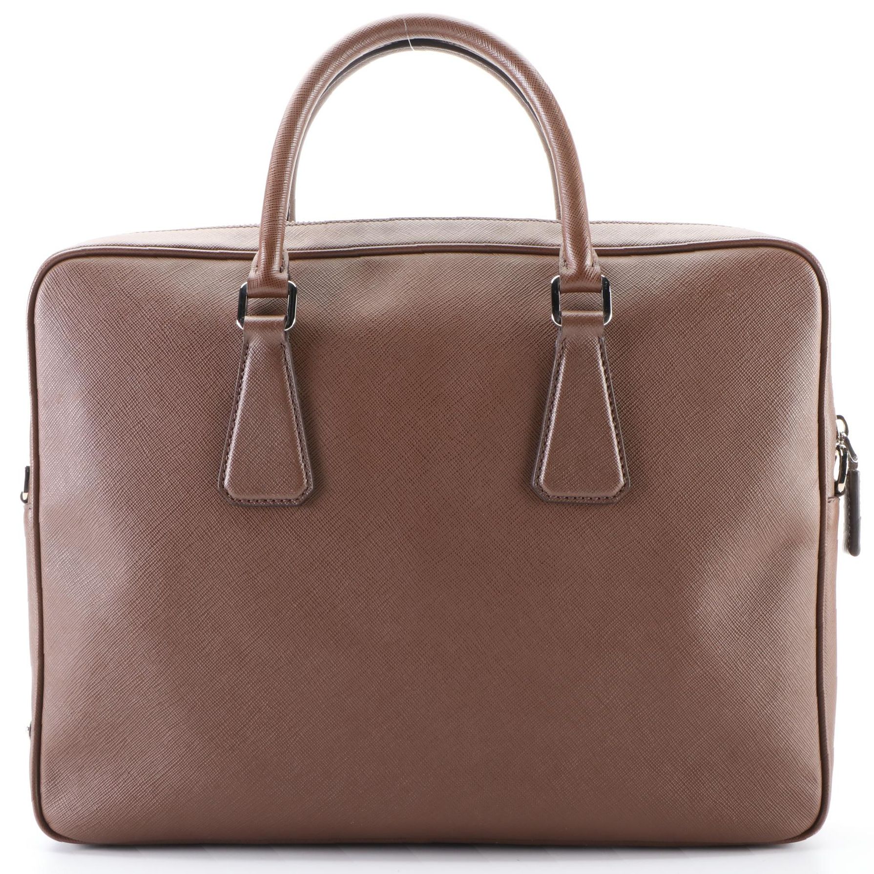 Prada Brown Saffiano Two-Way Business Bag
