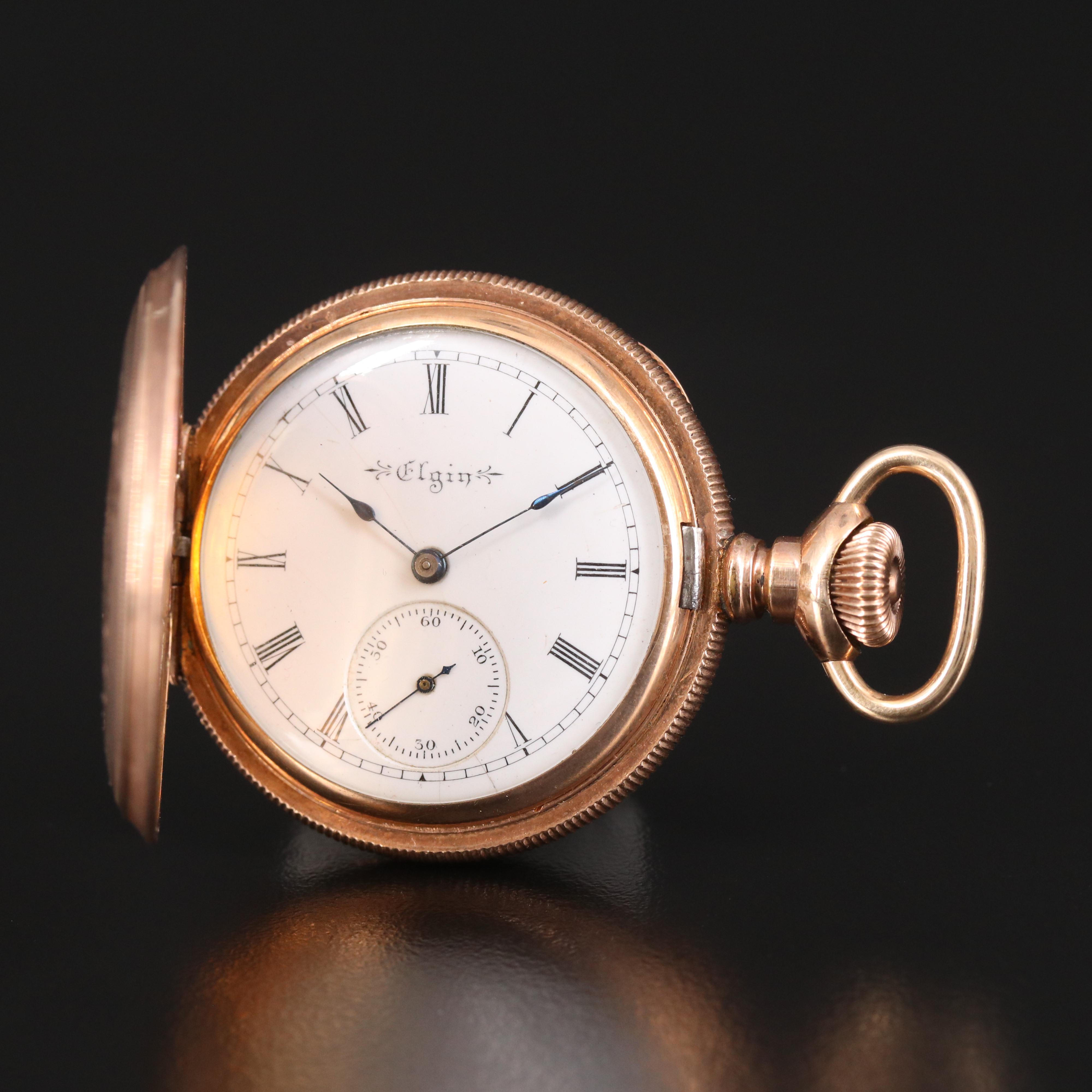 1901 Elgin "O" Size Pocket Watch and Display Stand