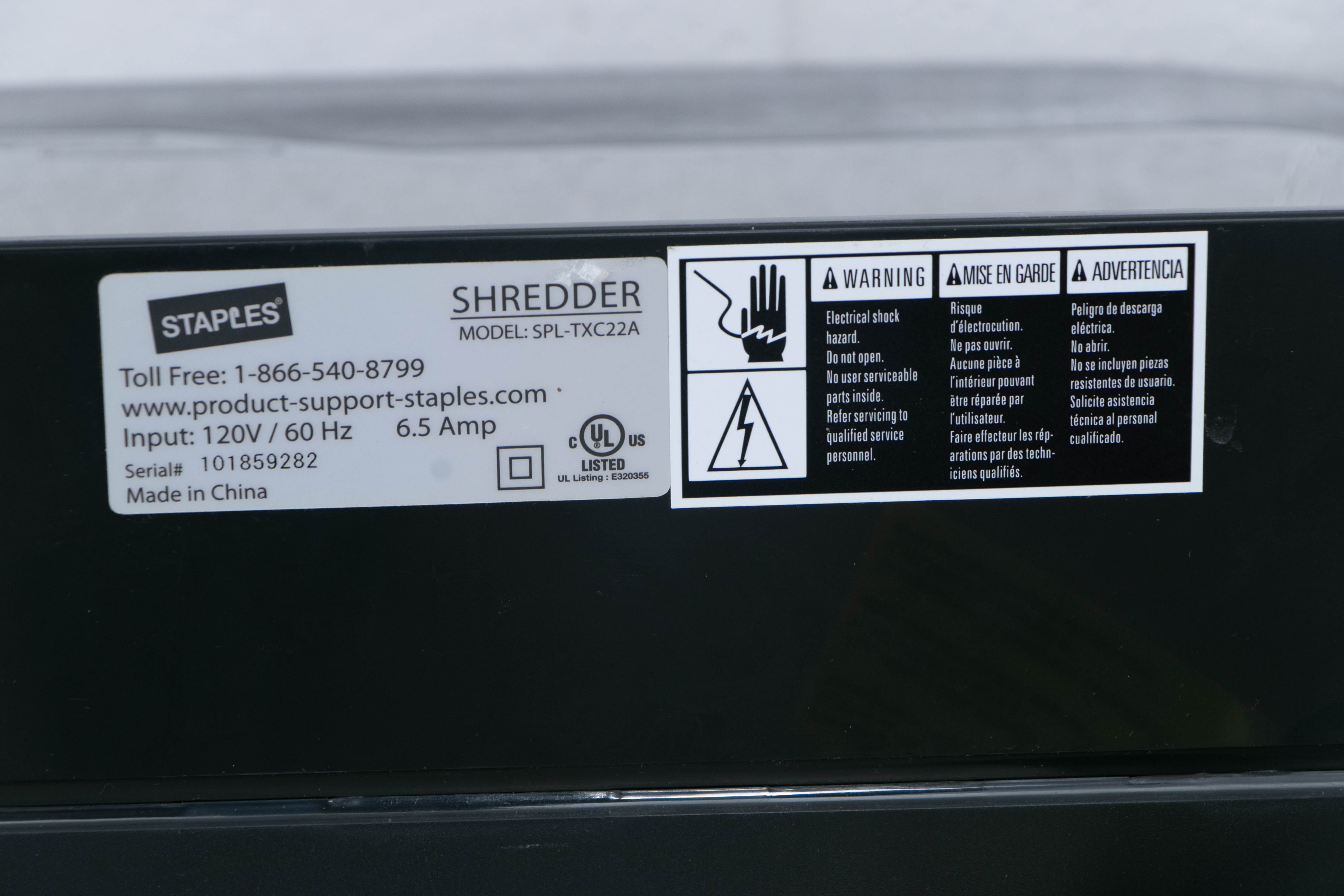 Staples Shredder, Samsonite Briefcase, American Tourister Rolling Luggage