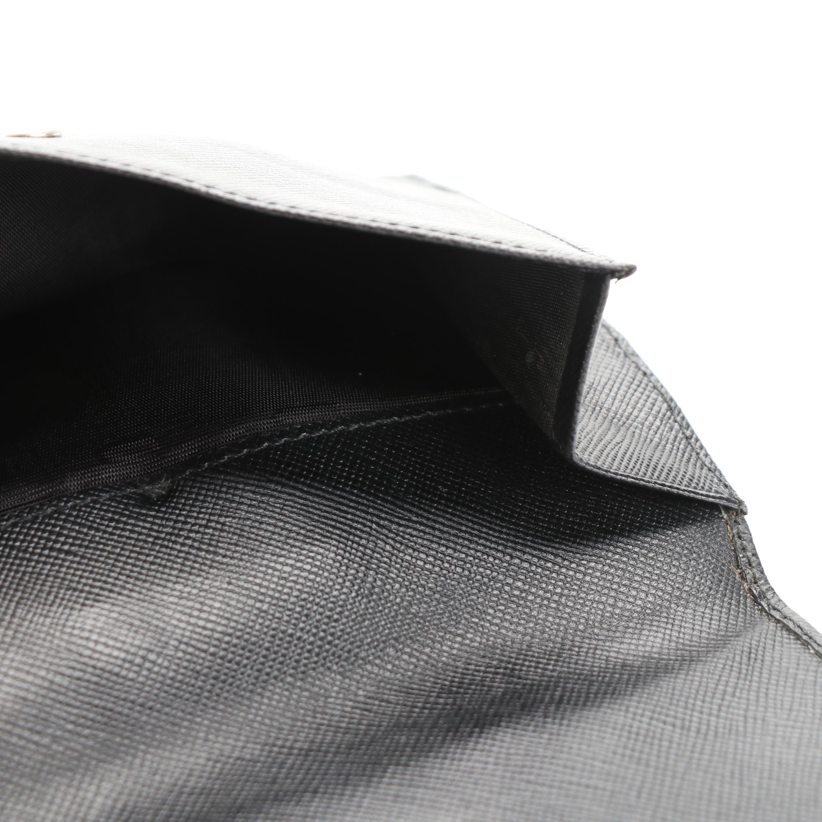 Prada Trifold Wallet in Black Saffiano Leather with Box