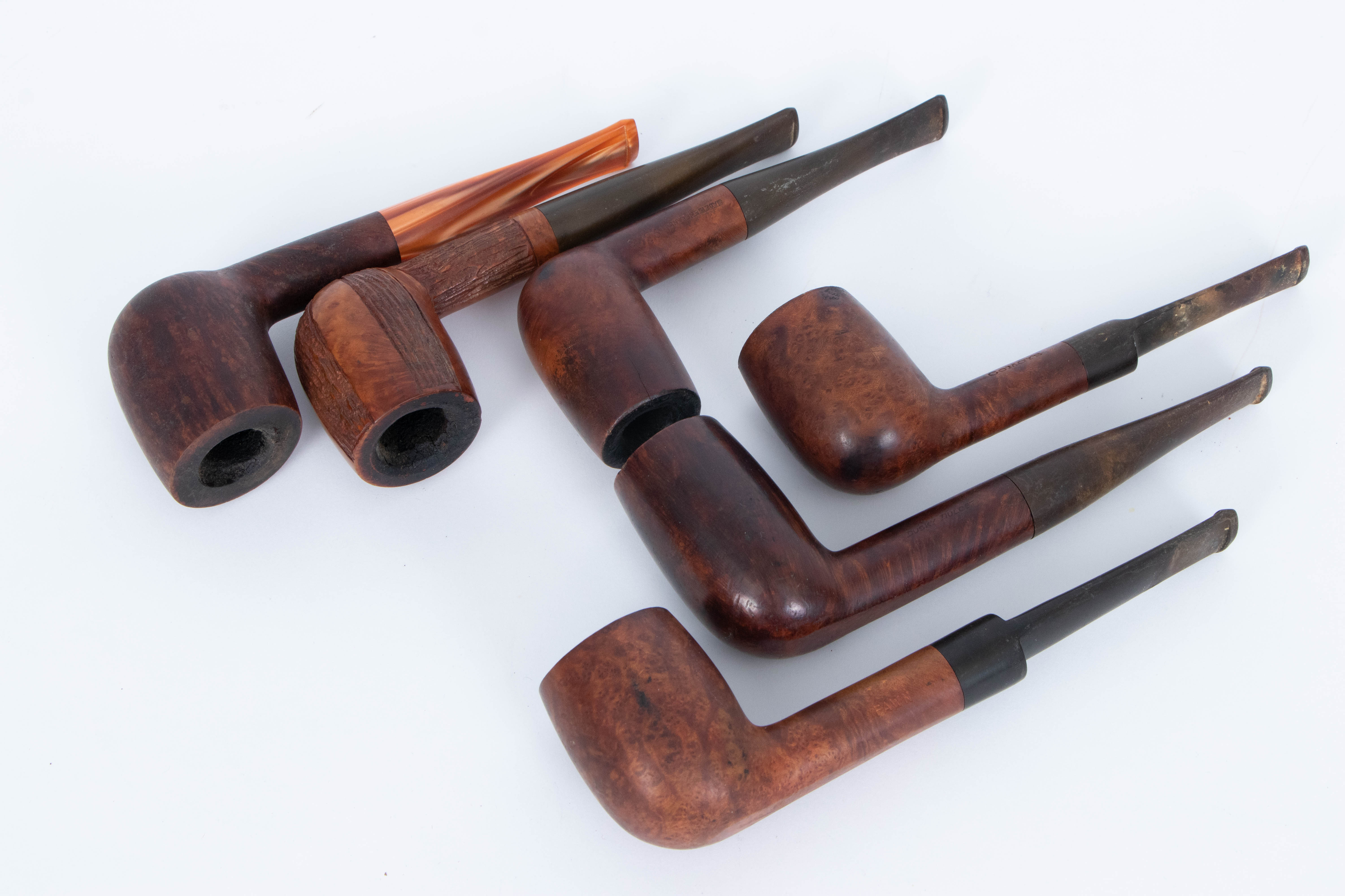 Sasieni "Mayfair", Jobey "Fawn", and Other Wooden Tobacco Pipes in Stand
