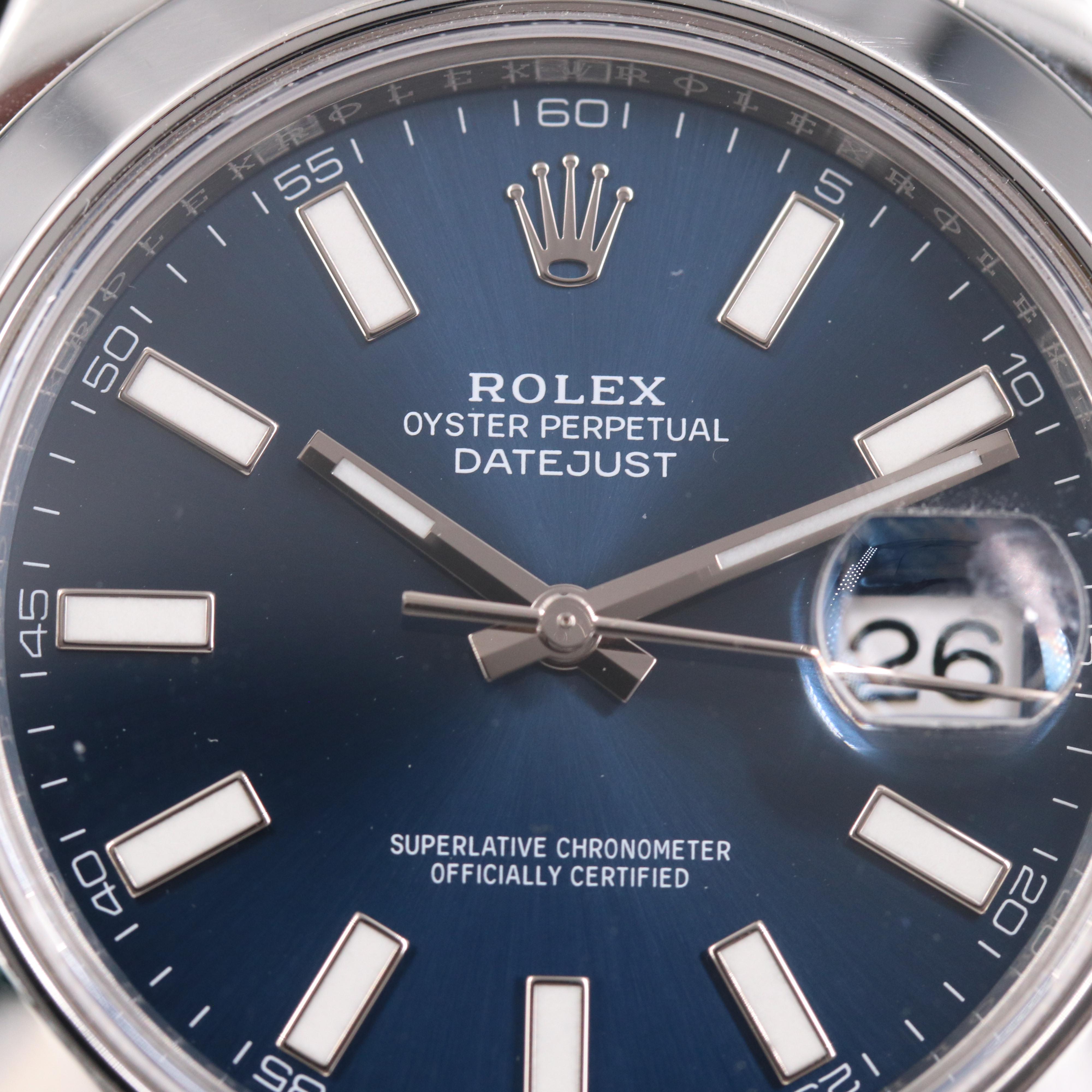 Rolex Datejust II Blue Baton Dial Watch