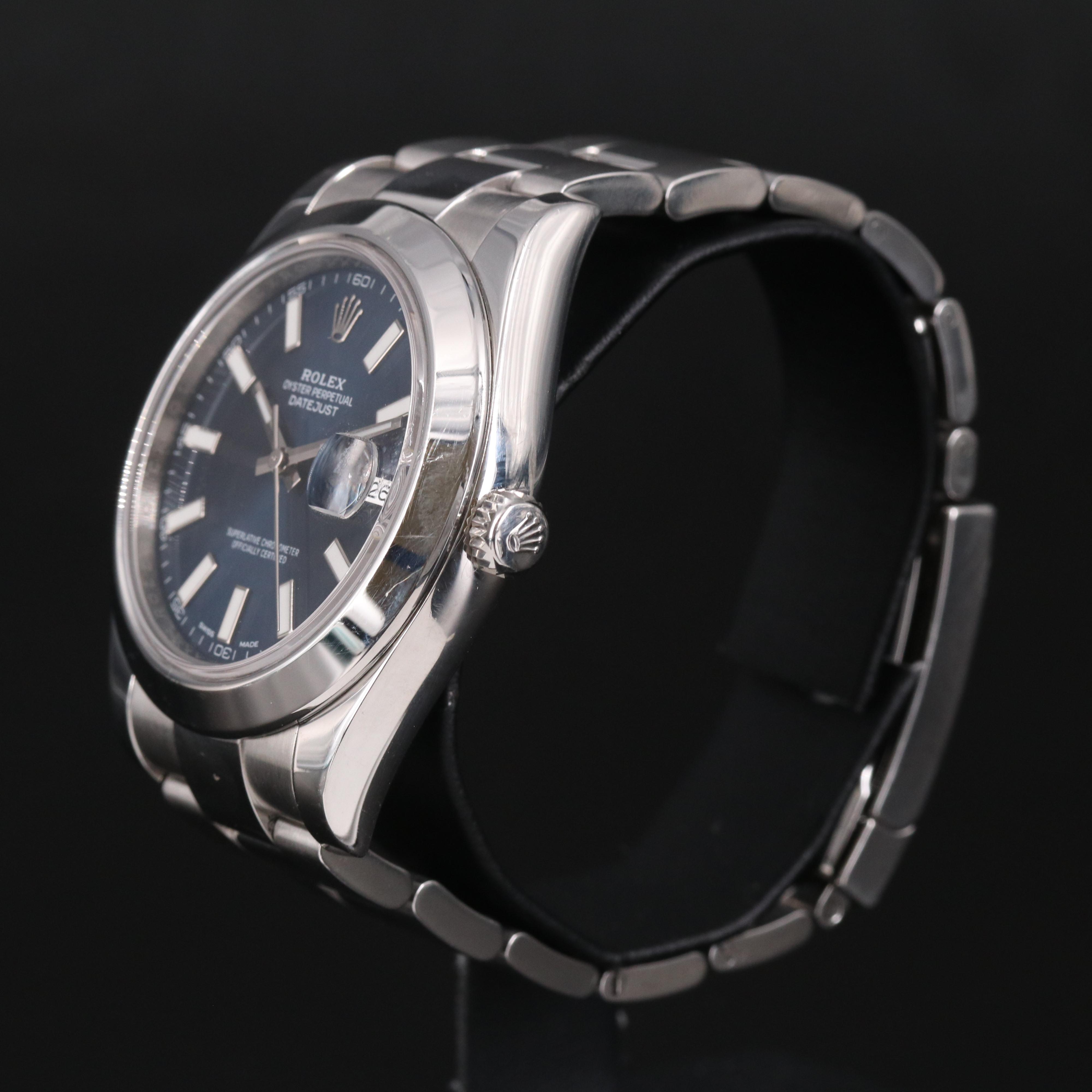 Rolex Datejust II Blue Baton Dial Watch