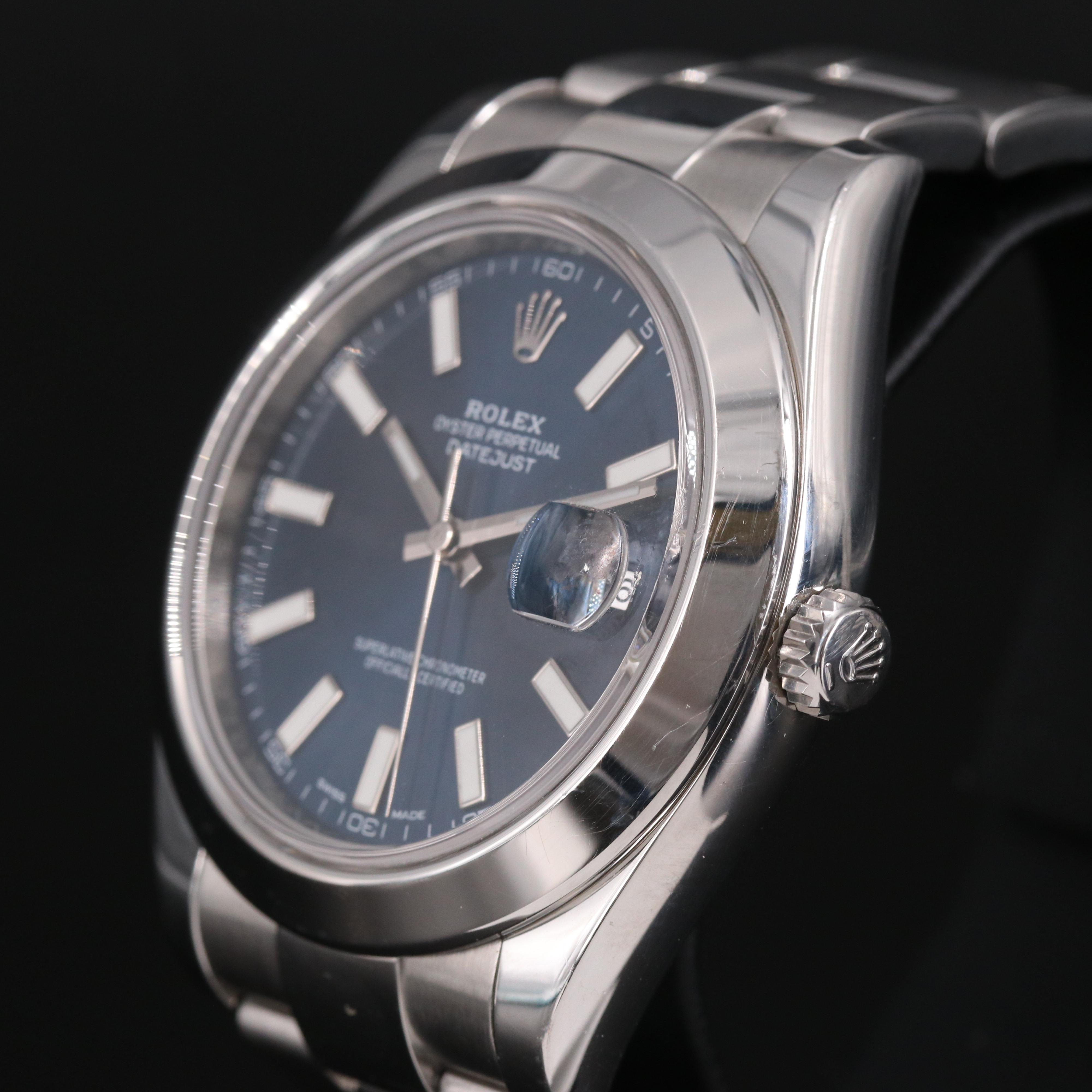 Rolex Datejust II Blue Baton Dial Watch