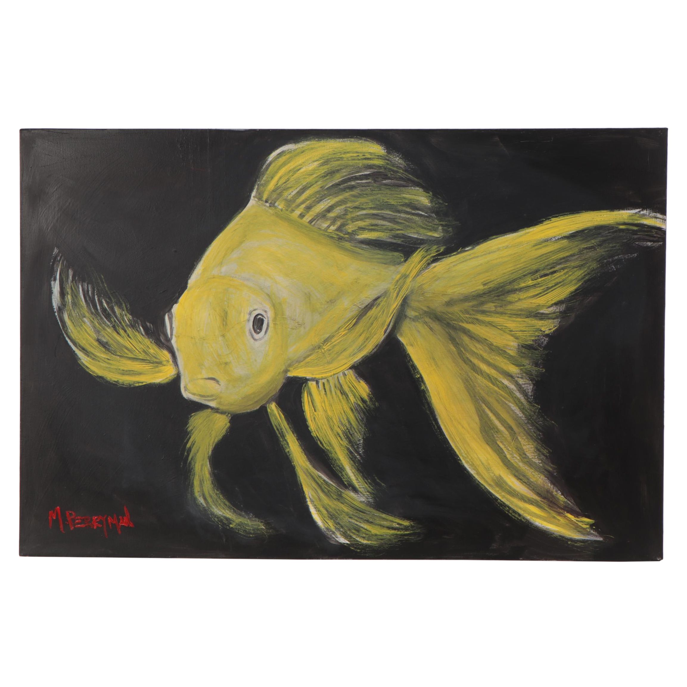 Marcella Francis Perryman Oil Painting of Goldfish, 21st Century