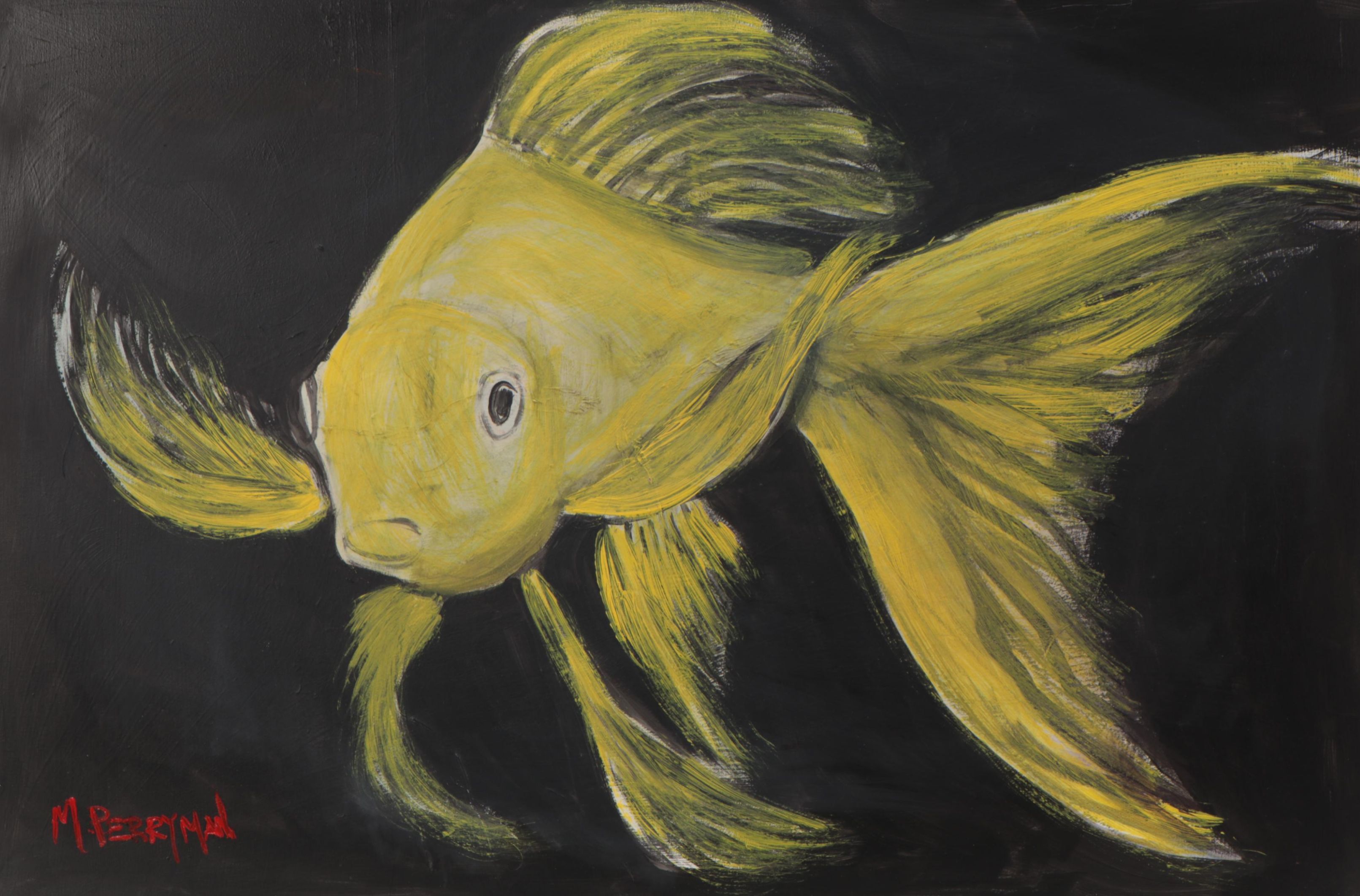 Marcella Francis Perryman Oil Painting of Goldfish, 21st Century