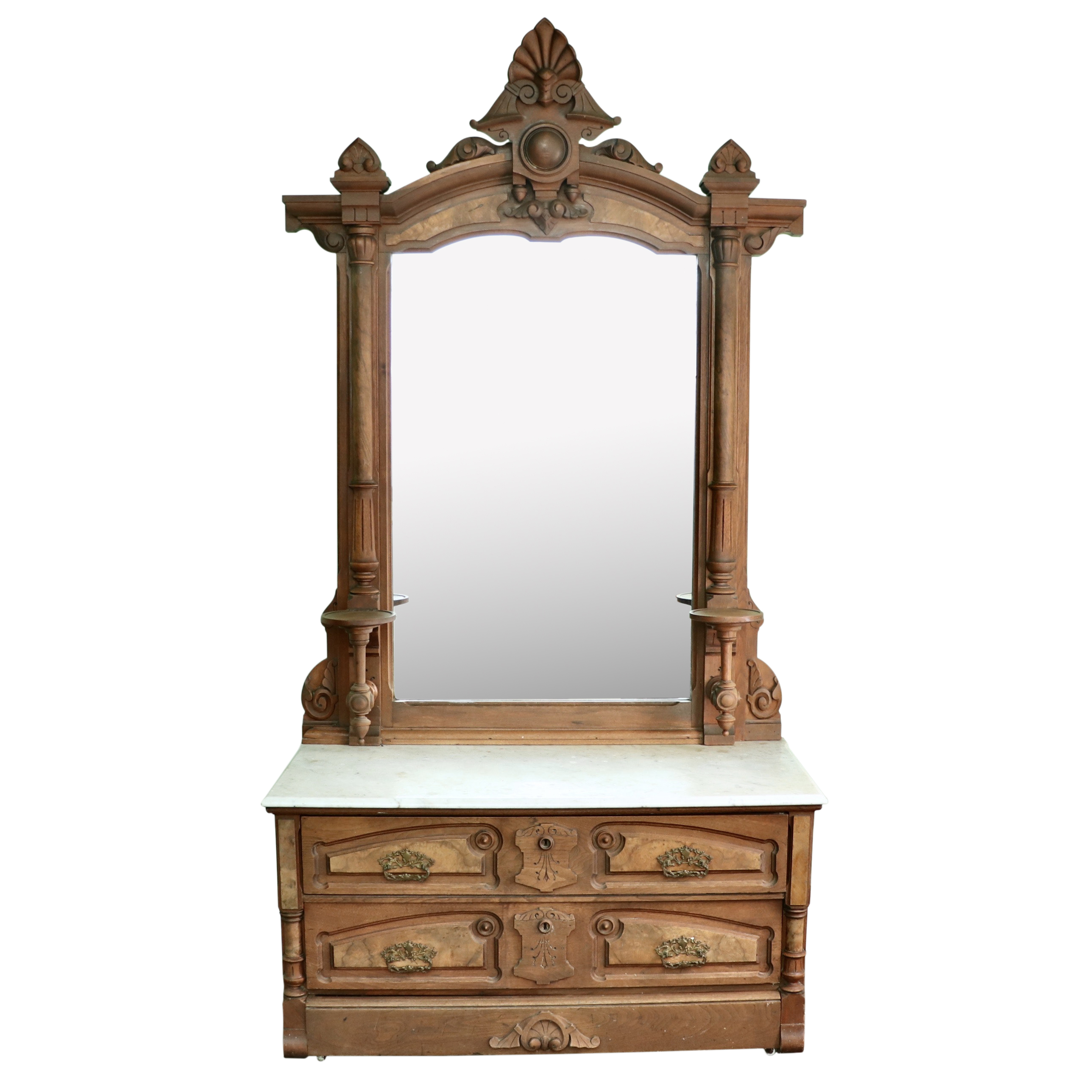 Renaissance Revival Walnut and Burl Walnut Dresser, Late 19th Century