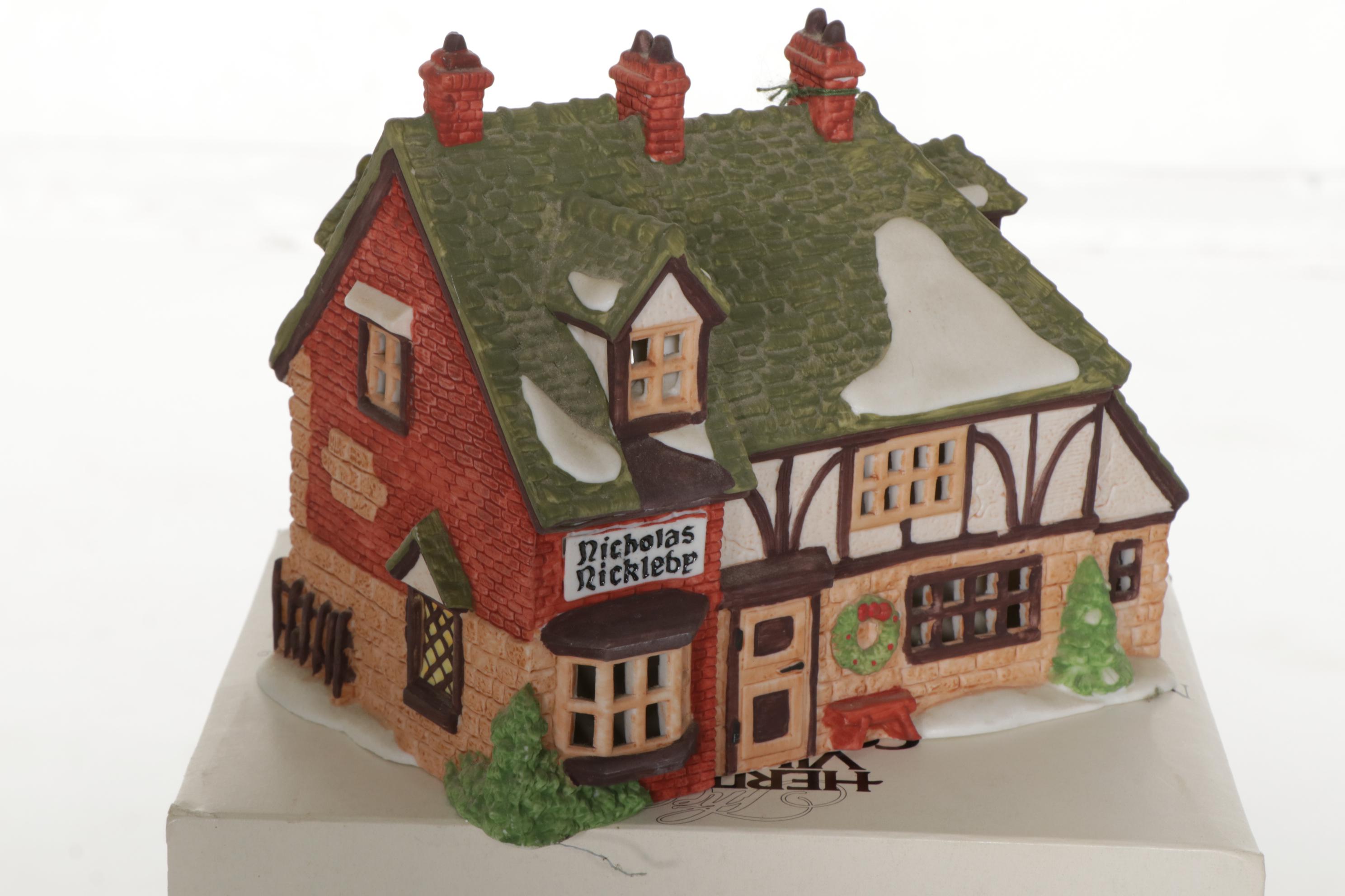 Department 56 "Nicholas Nickleby Cottage" and Other Dickens' Village Buildings