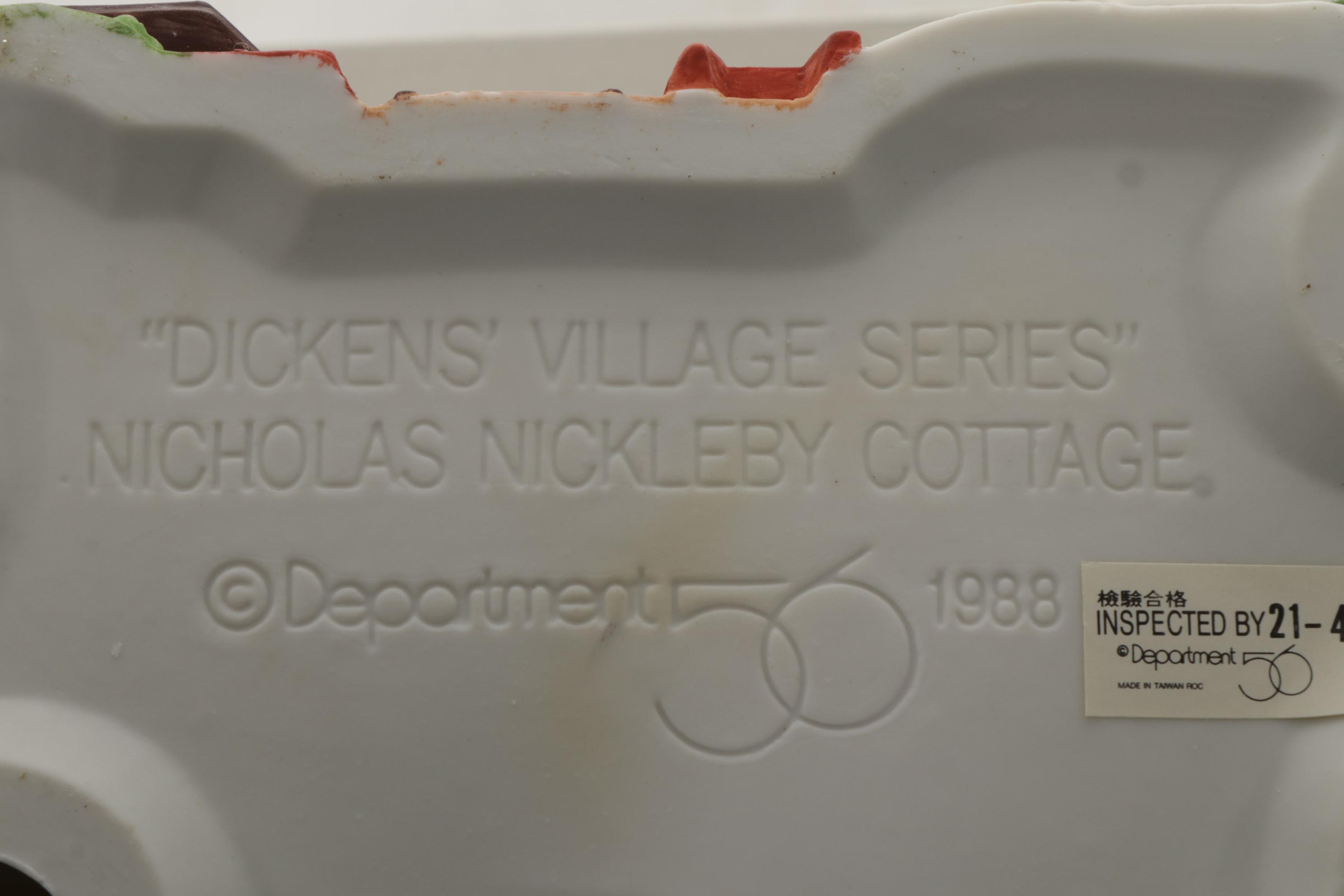 Department 56 "Nicholas Nickleby Cottage" and Other Dickens' Village Buildings