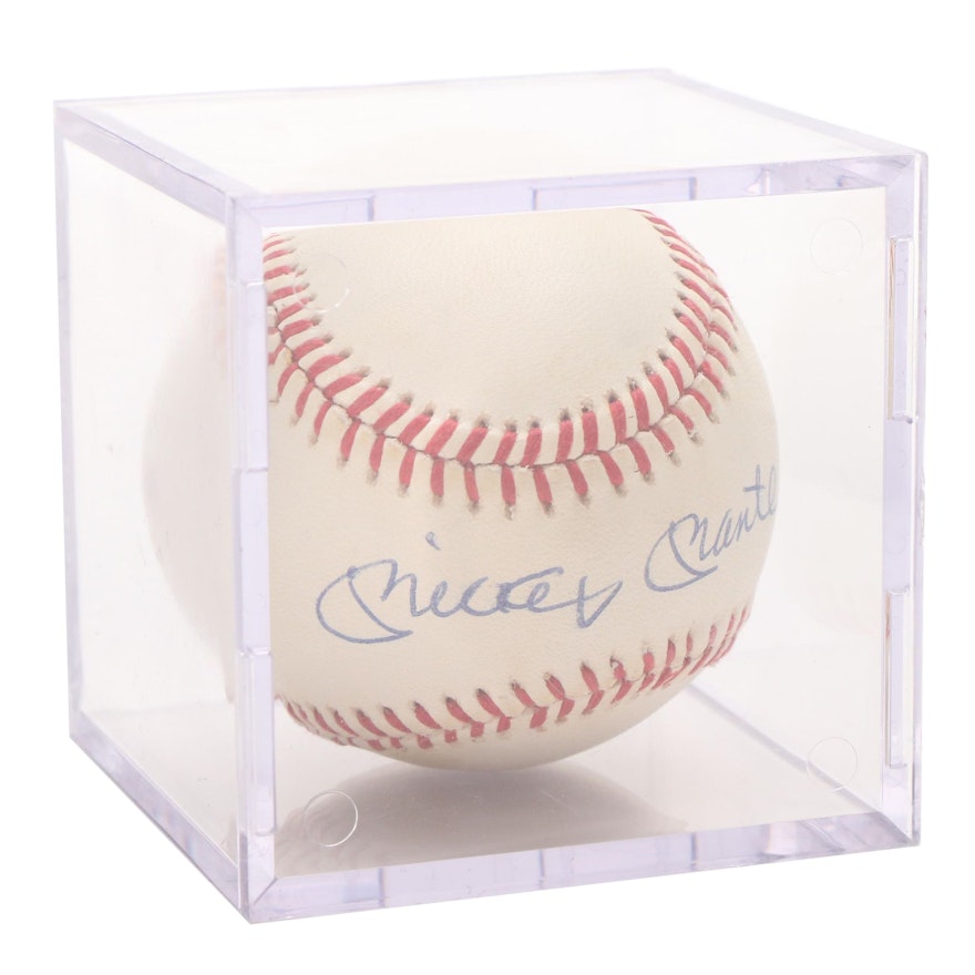 1990s Mickey Mantle Signed Rawlings American League Baseball