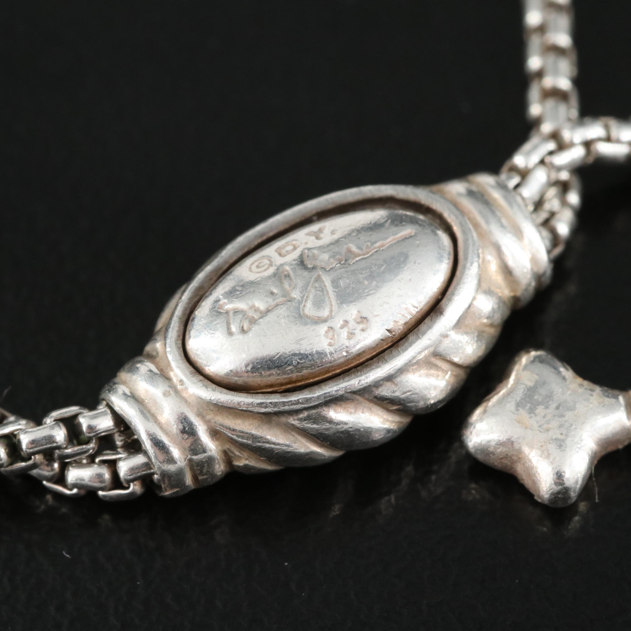 David Yurman "Elements" Sterling Black Onyx and Hematite Bracelet