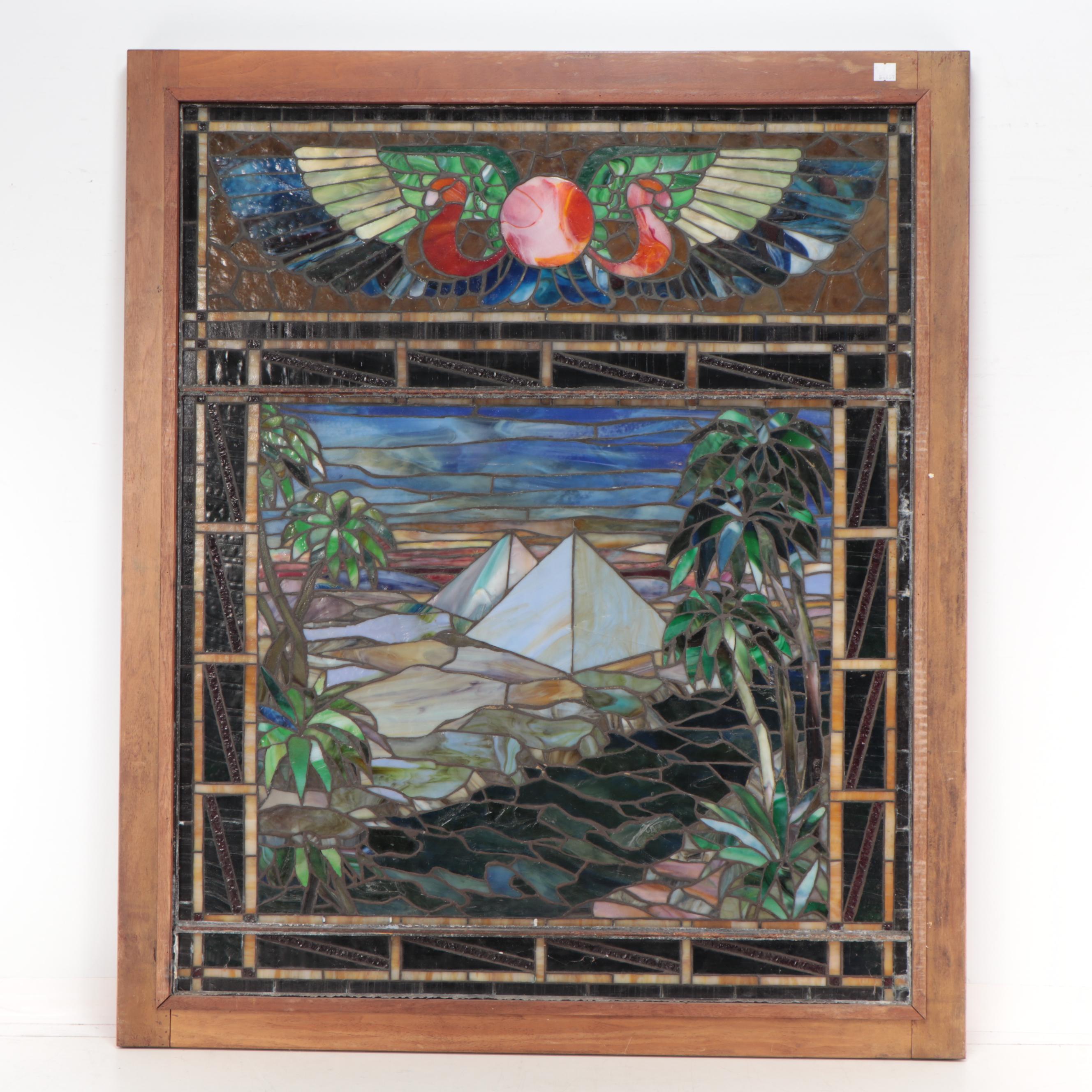 Stained Glass Window of the Egyptian Pyramids