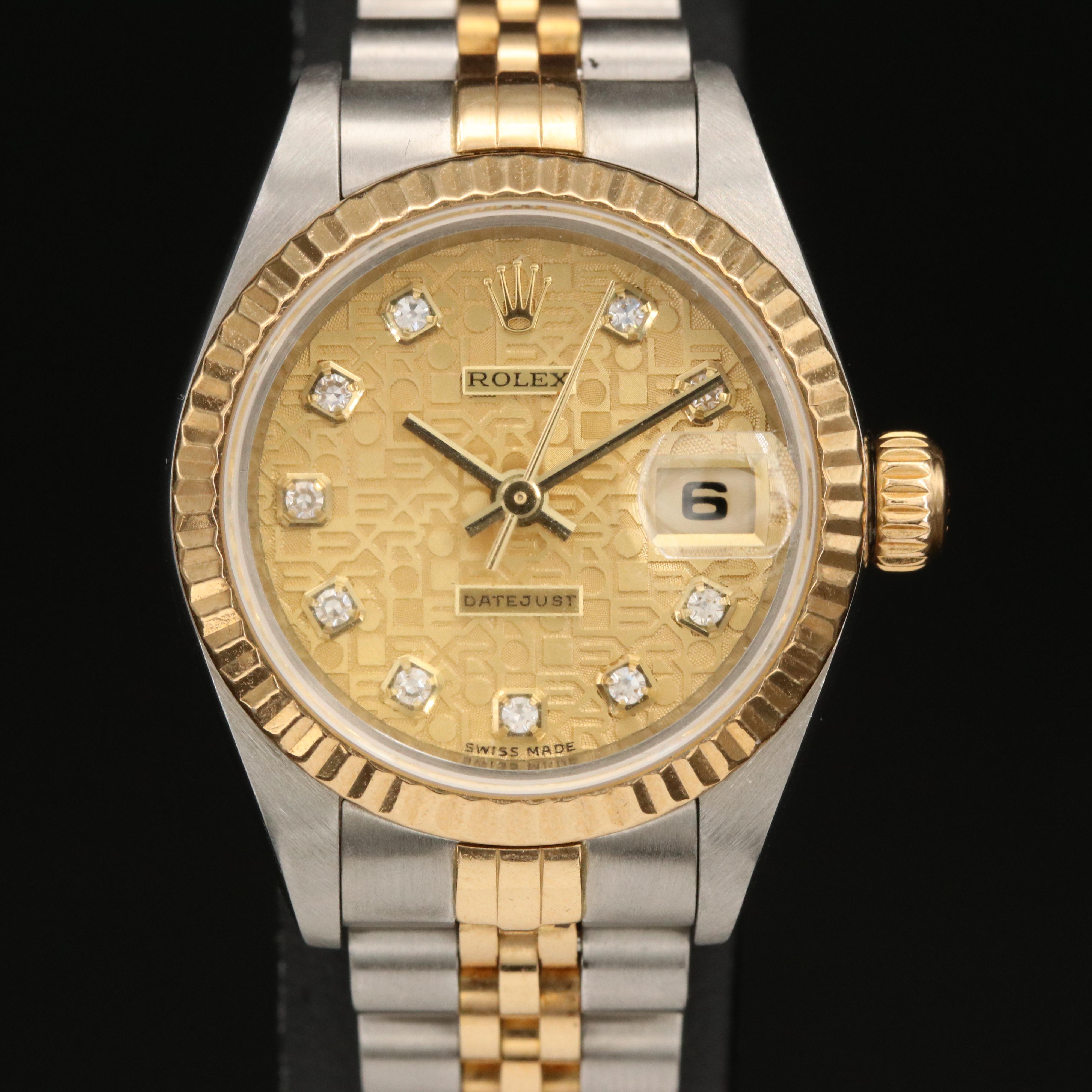 1999 Rolex Datejust Champagne Jubilee and Factory Diamond Dial Watch