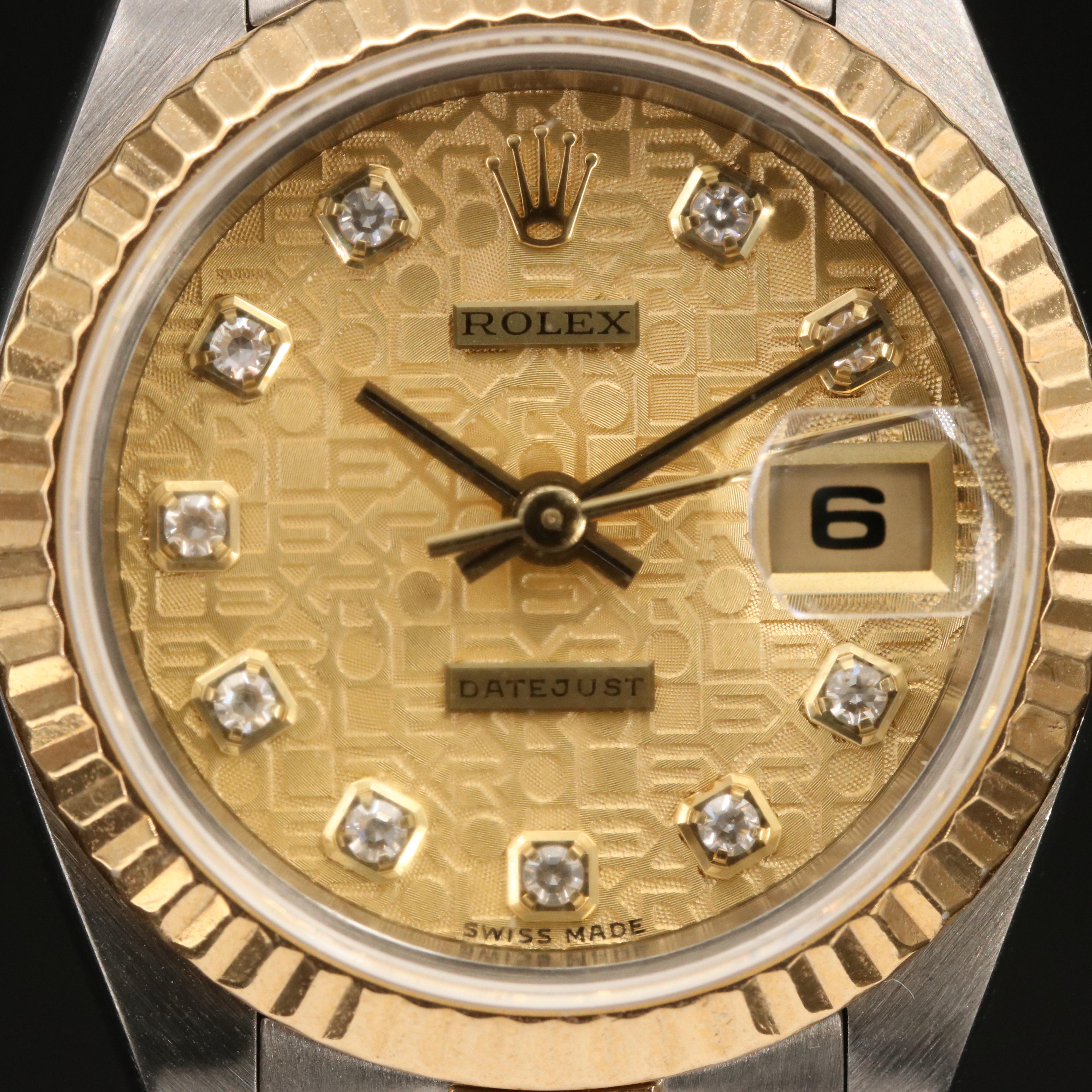 1999 Rolex Datejust Champagne Jubilee and Factory Diamond Dial Watch