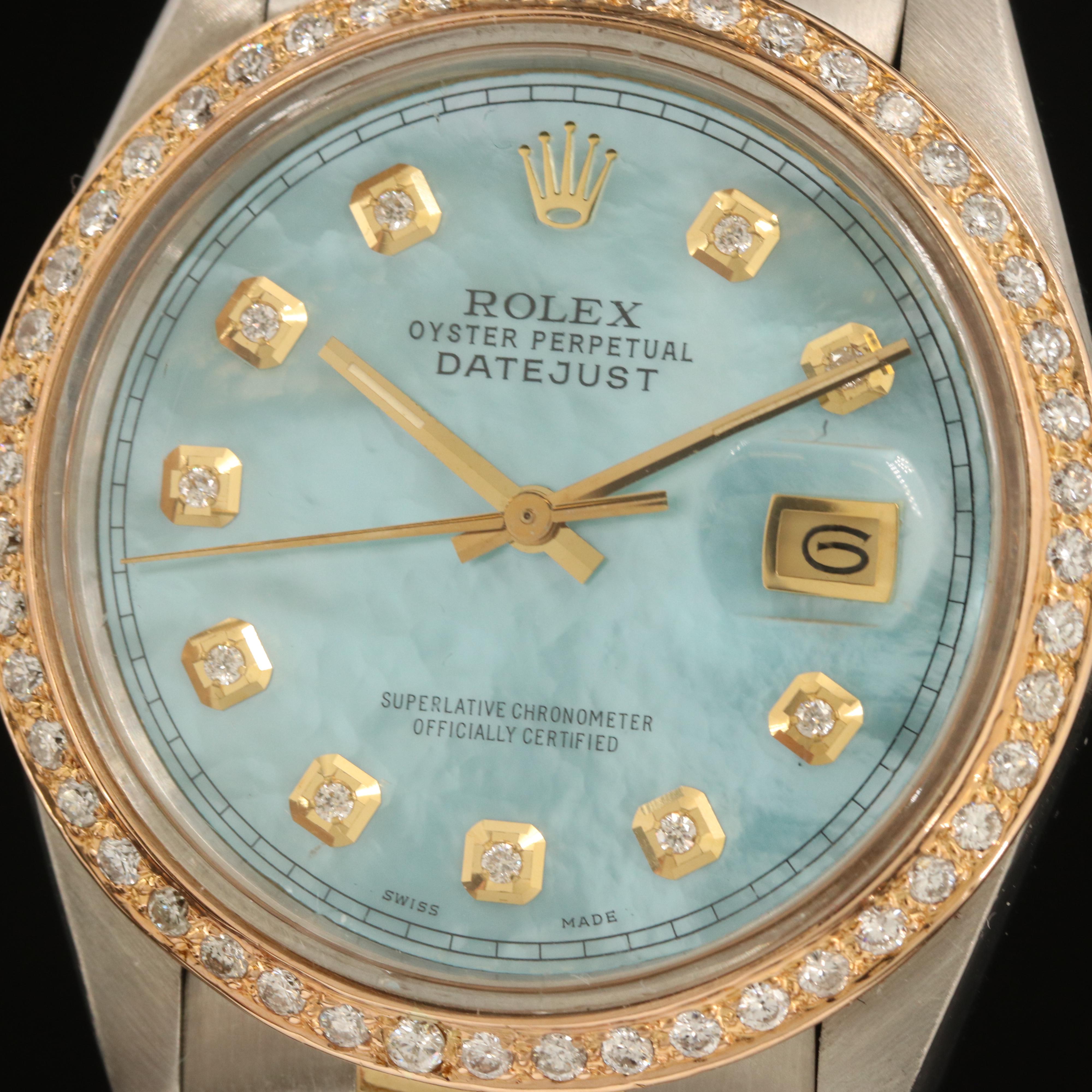 1979 Rolex Datejust 1.01 CTW Diamond Dial and Bezel Watch