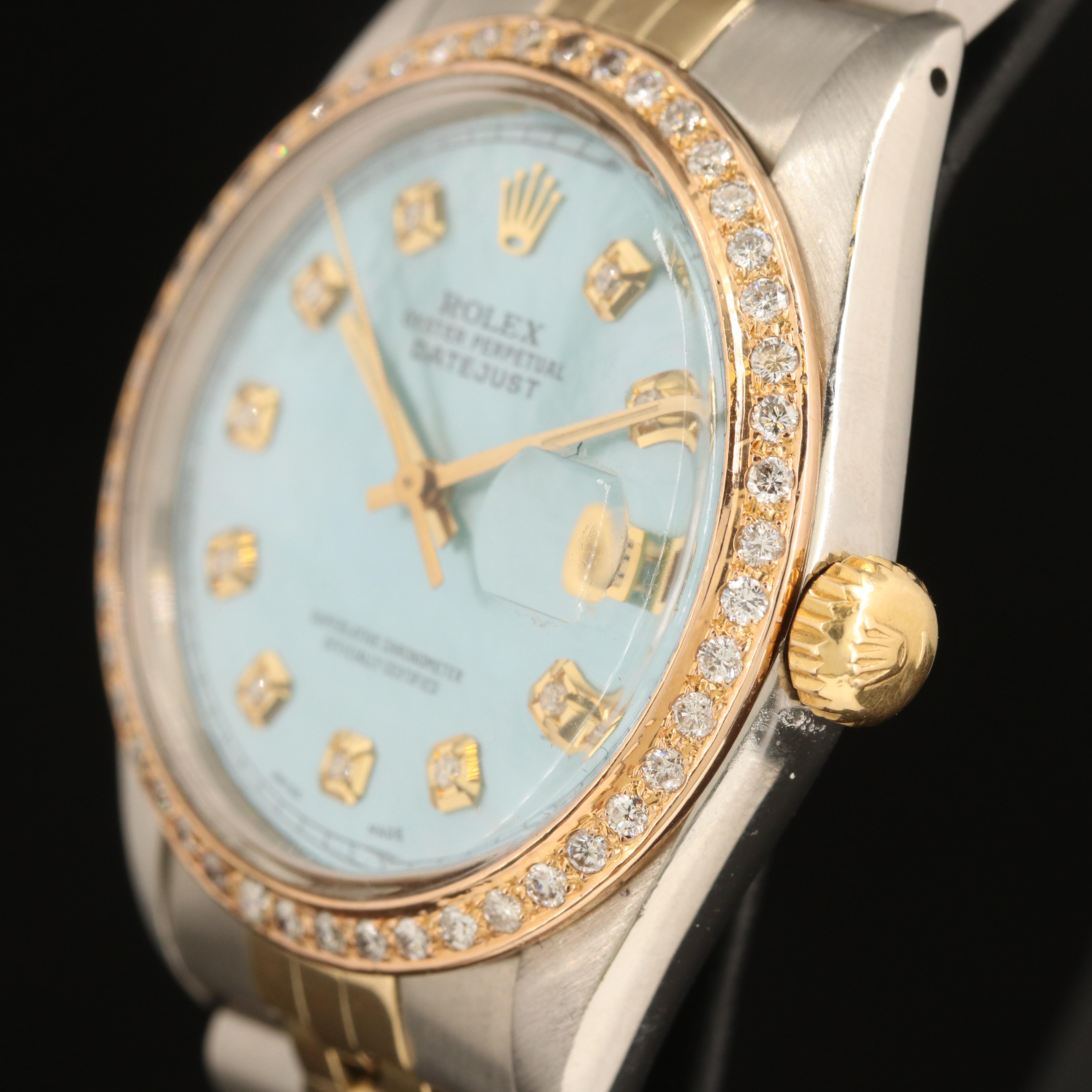 1979 Rolex Datejust 1.01 CTW Diamond Dial and Bezel Watch