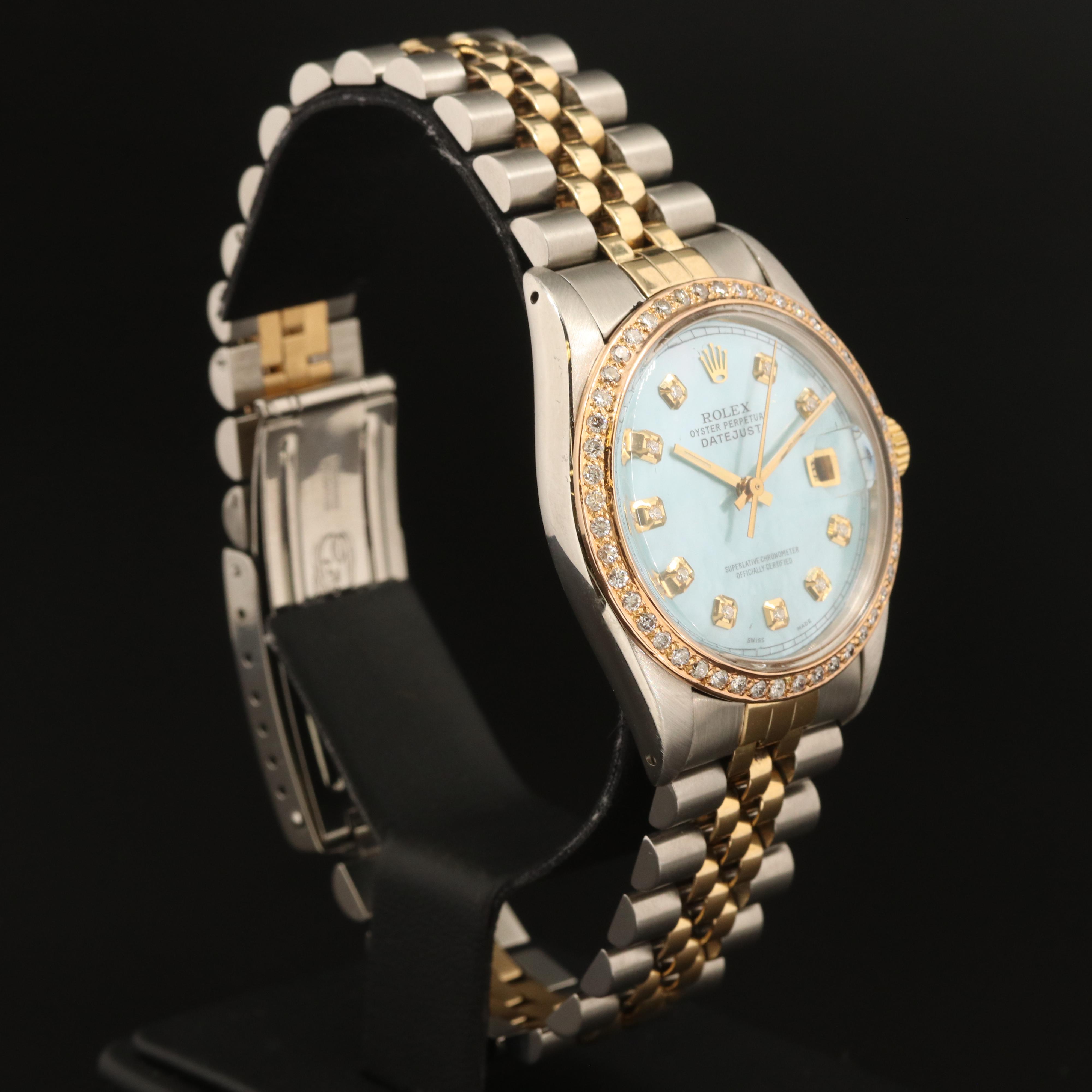 1979 Rolex Datejust 1.01 CTW Diamond Dial and Bezel Watch