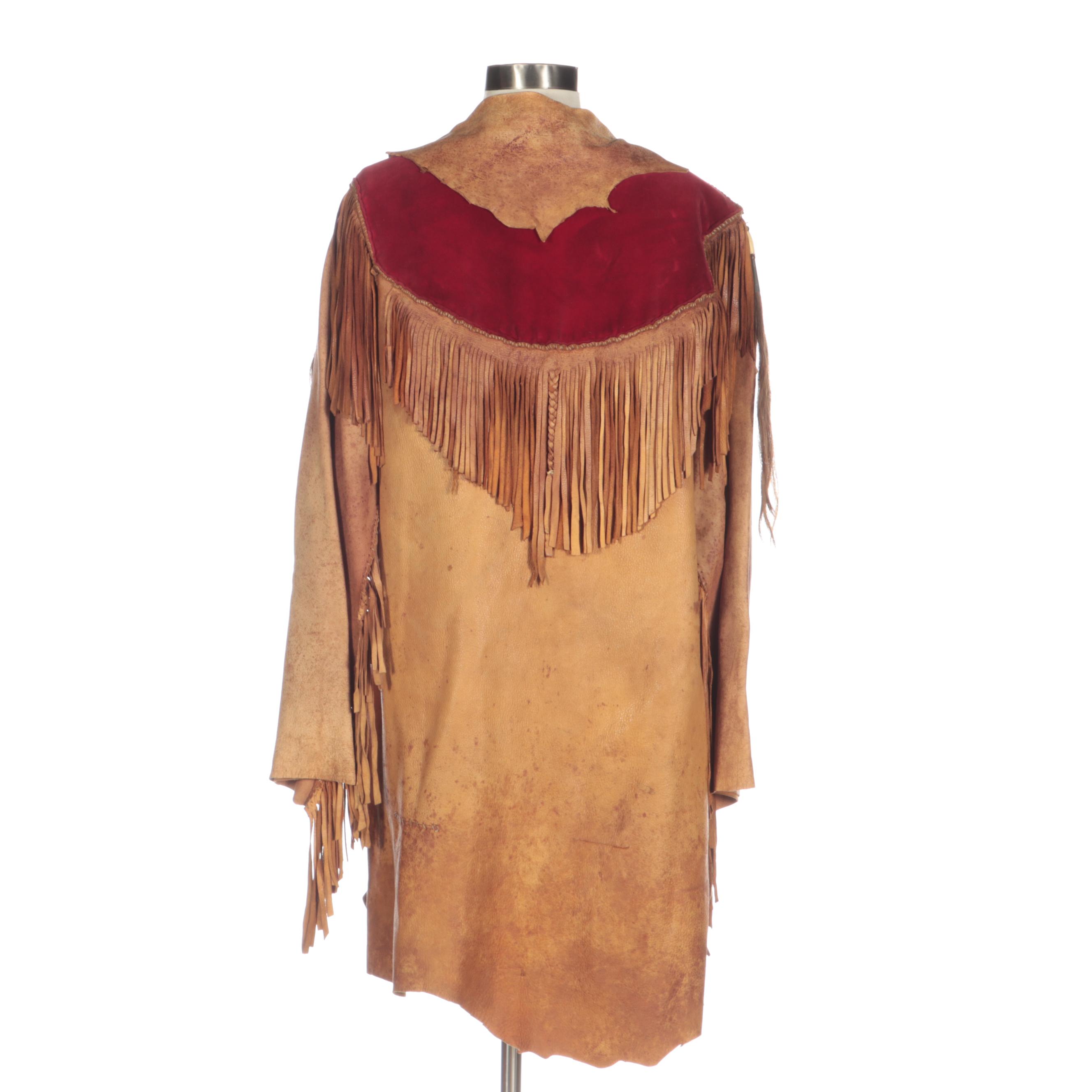 Native American-Inspired Embellished Buckskin Fringe Jacket