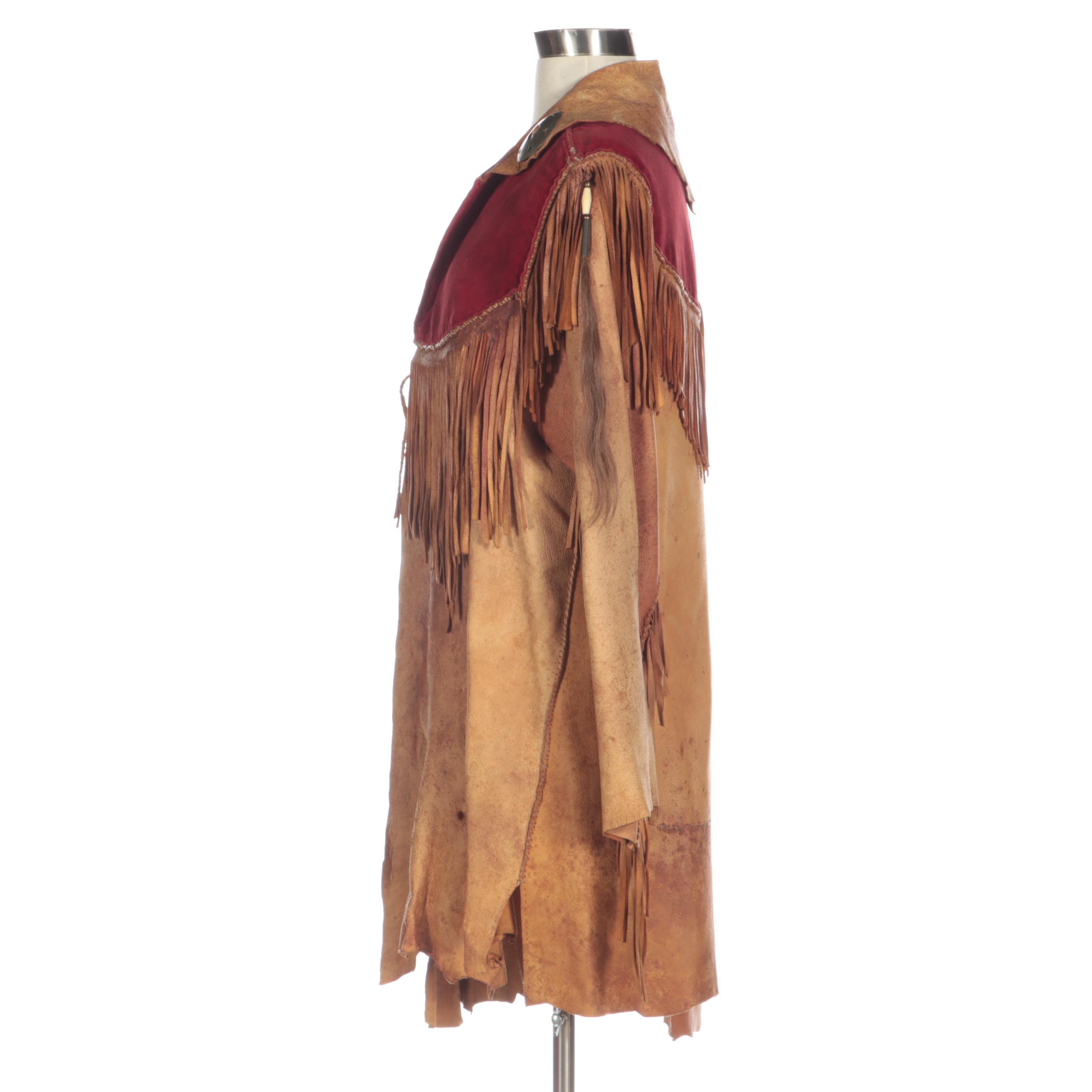 Native American-Inspired Embellished Buckskin Fringe Jacket