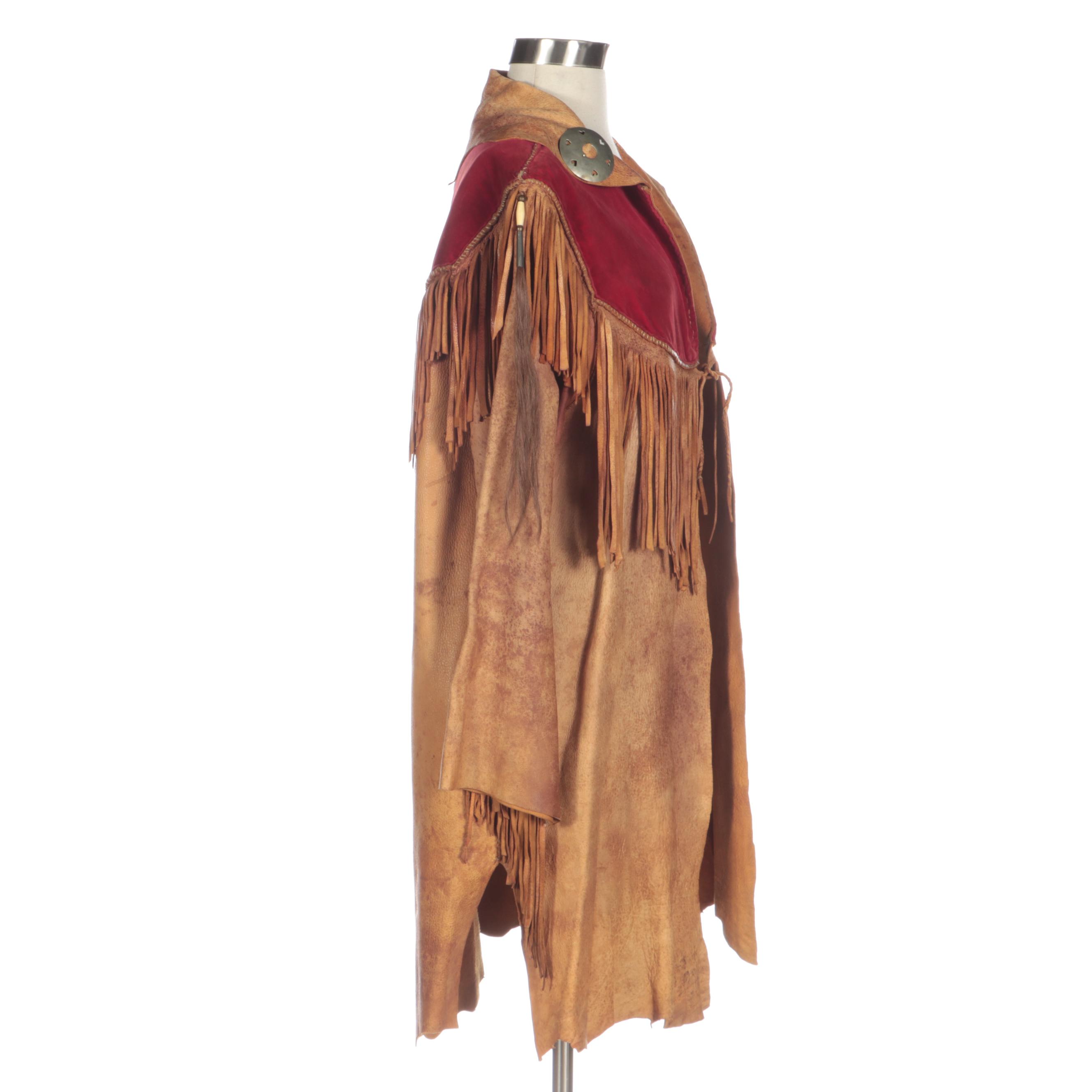 Native American-Inspired Embellished Buckskin Fringe Jacket